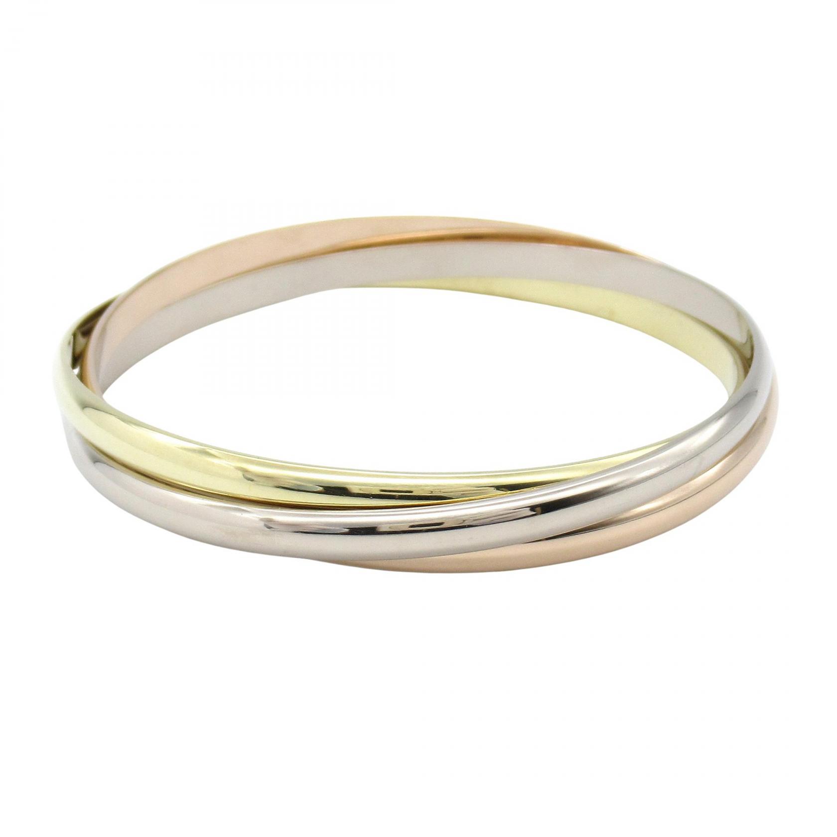 ≪5%OFFクーポン＆まとめ買い10% ～7/26 9:59〆≫カルティエ CARTIER トリニティブレス ブレスレット アクセサリー K18（イエローゴールド） K18WG（ホワイトゴールド） K18PG（ピンクゴールド） レディース ゴールド系 / シルバー系 B6067817 【中古】｜BRANDOFF TOKYO