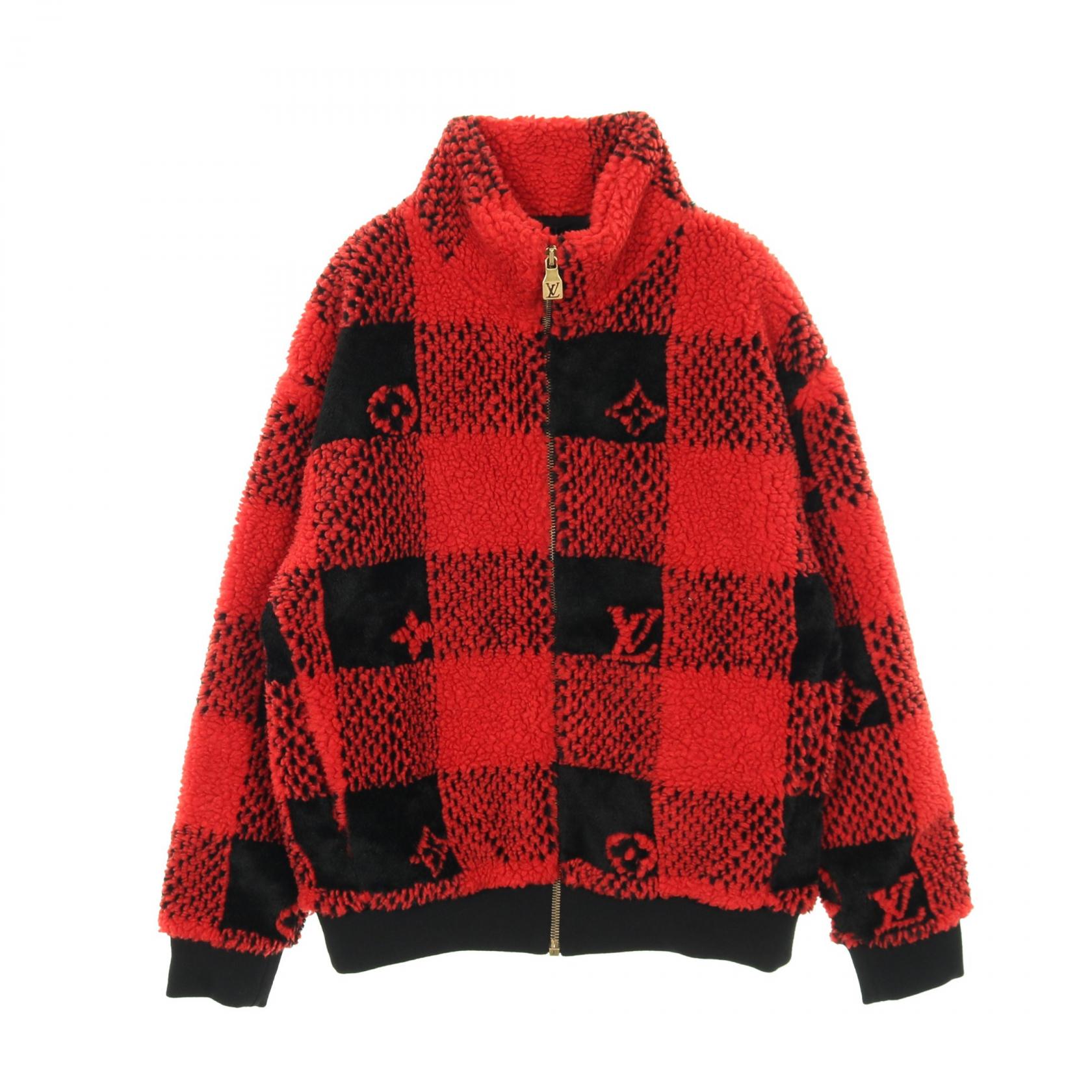 【ポイント5倍｜4/18 0:00～4/20 23:59】ルイ・ヴィトン LOUIS VUITTON ダミエ フリース ブルゾン 衣料品 アウター ウール ポリエステル メンズ レッド系 / ブラック系 HRY86WNJF 【中古】