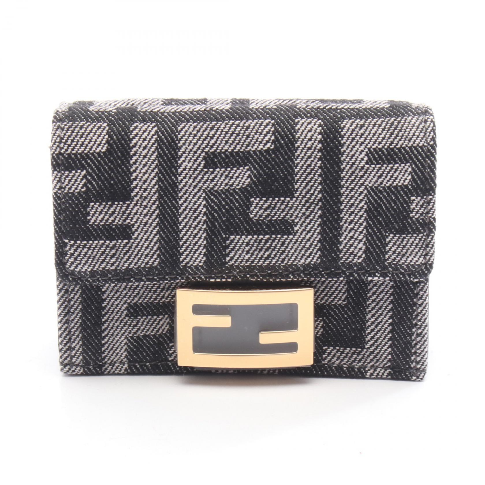 フェンディ FENDI バゲット マイクロ FFジャガード 三つ折り財布 財布 デニム レディース ネイビー系 8M0395AUT4F1UJ5 【新品】｜BRANDOFF TOKYO