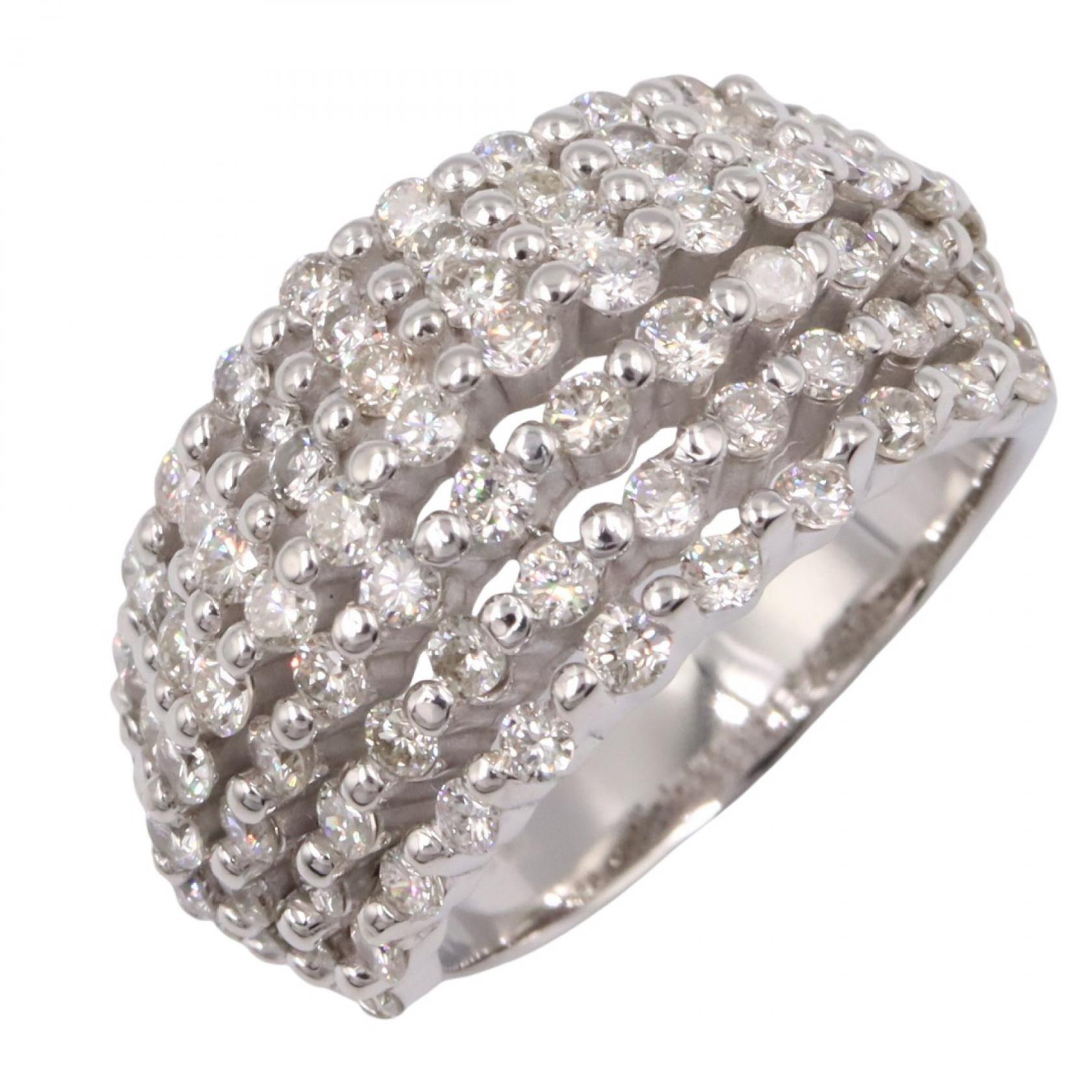 ≪5%OFFクーポン＆まとめ買い10% ～7/26 9:59〆≫ジュエリー JEWELRY ダイヤモンド リング リング・指輪 ジュエリー K18WG（ホワイトゴールド） ダイヤモンド レディース シルバー系 / クリア系 ﾀﾞｲﾔ 9.6g 【中古】｜BRANDOFF TOKYO