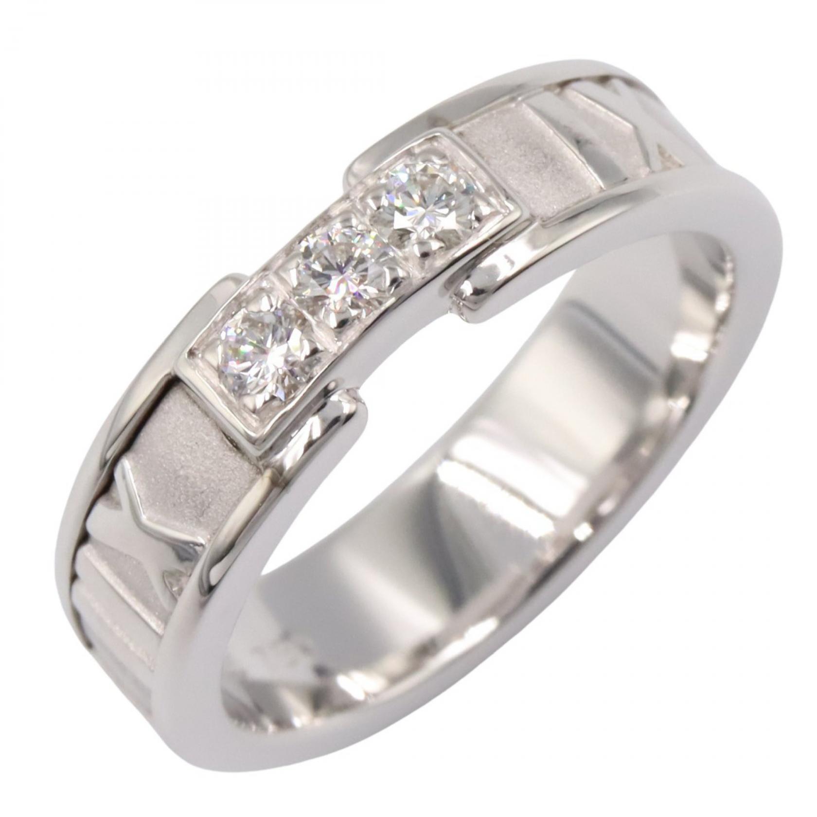 ≪5％OFFクーポン対象＆まとめ買い10%OFF≫ティファニー TIFFANY＆CO アトラス ダイヤ リング リング・指輪 ジュエリー K18WG（ホワイトゴールド） ダイヤモンド レディース シルバー系 / クリア系 【中古】