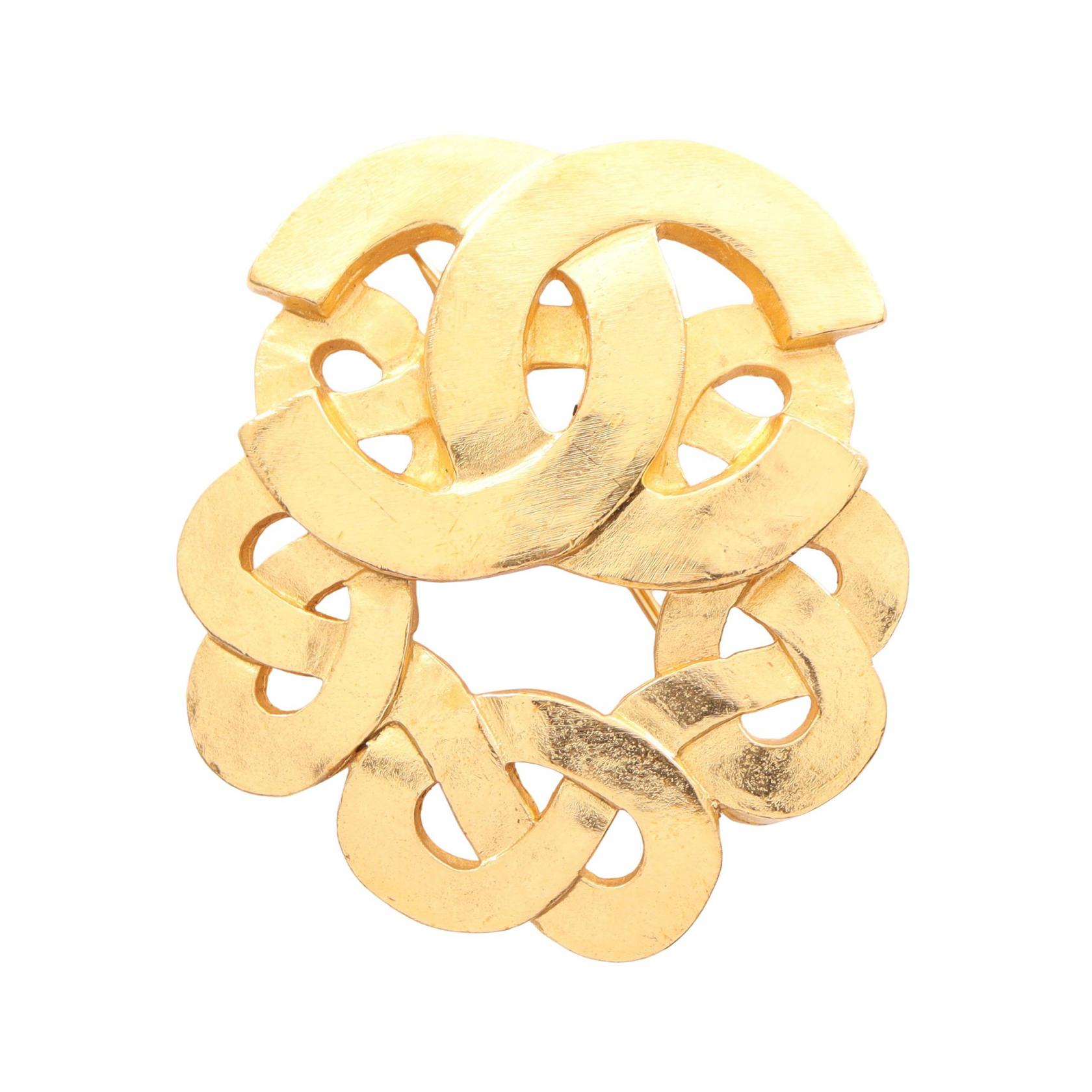 ≪5％OFFクーポン対象＆まとめ買い10%OFF≫シャネル CHANEL ココマーク ブローチ アクセサリー GP（ゴールドメッキ） レディース ゴールド系 【中古】 57,750円