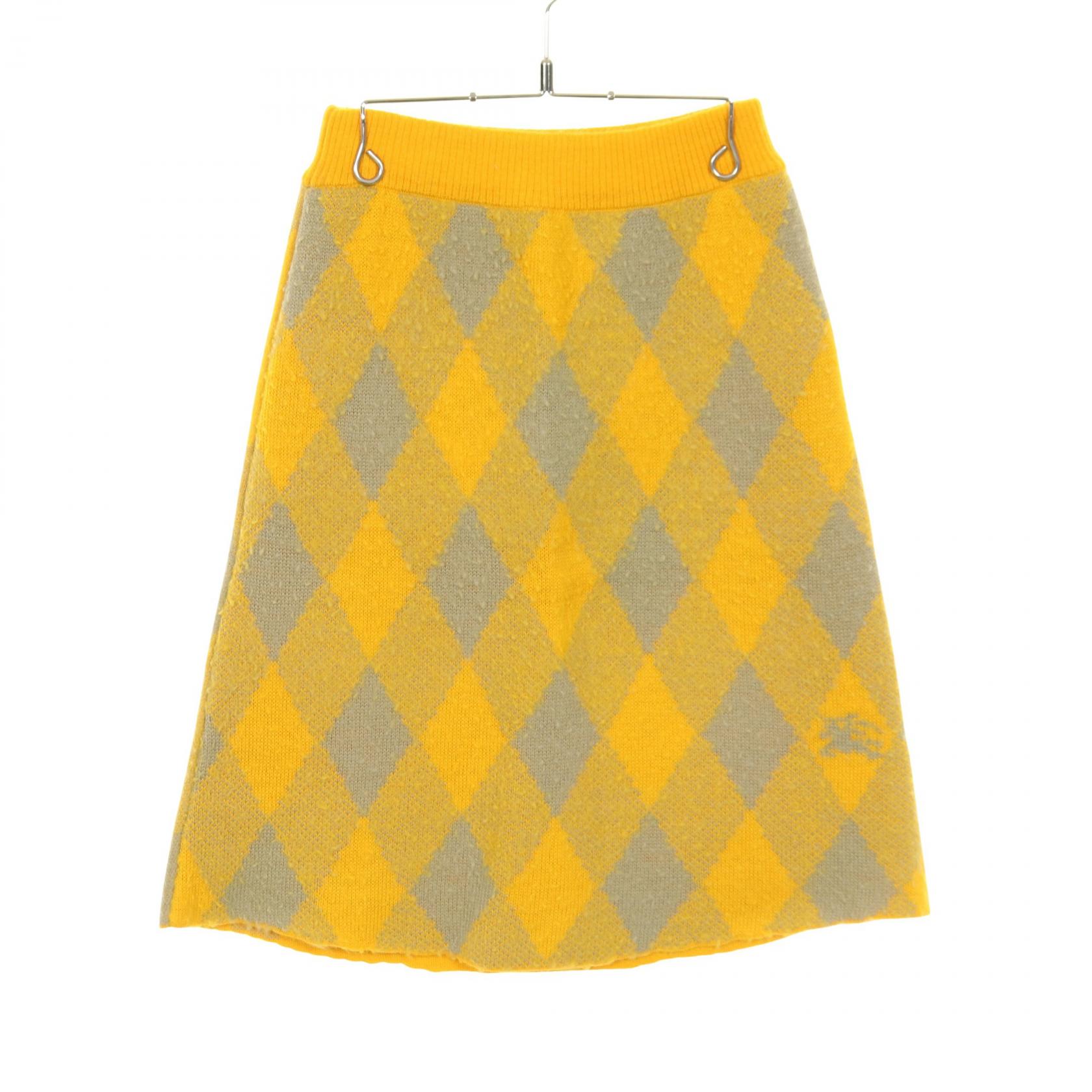 【2千円OFFクーポン対象】バーバリー BURBERRY スカート 衣料品 ボトムス ウール レディース イエロー系 / グレー系 8077691 【中古】 34,450円
