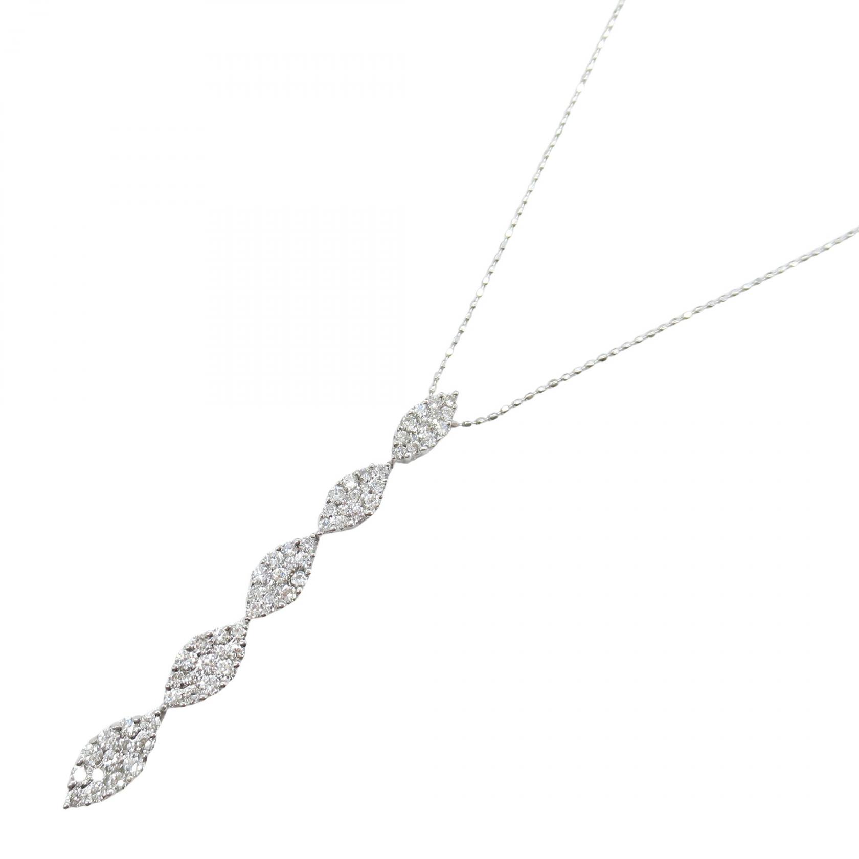 ジュエリー JEWELRY ダイヤモンド ネックレス ネックレス ジュエリー K18WG（ホワイトゴールド） ダイヤモンド レディース シルバー系 / クリア系 ﾀﾞｲﾔ 4.1g 【中古】