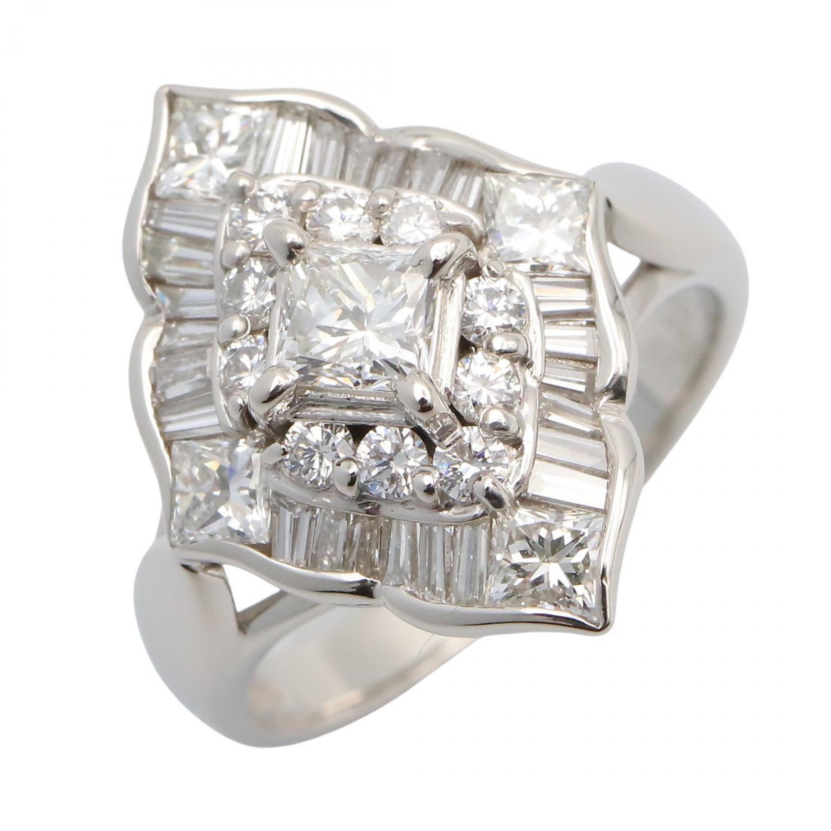 【ポイント5倍｜4/18 0:00～4/20 23:59】ジュエリー JEWELRY ダイヤ リング リング・指輪 ジュエリー Pt900プラチナ ダイヤモンド レディース クリア系 / シルバー系 ﾀﾞｲﾔ 8.3g 【中古】