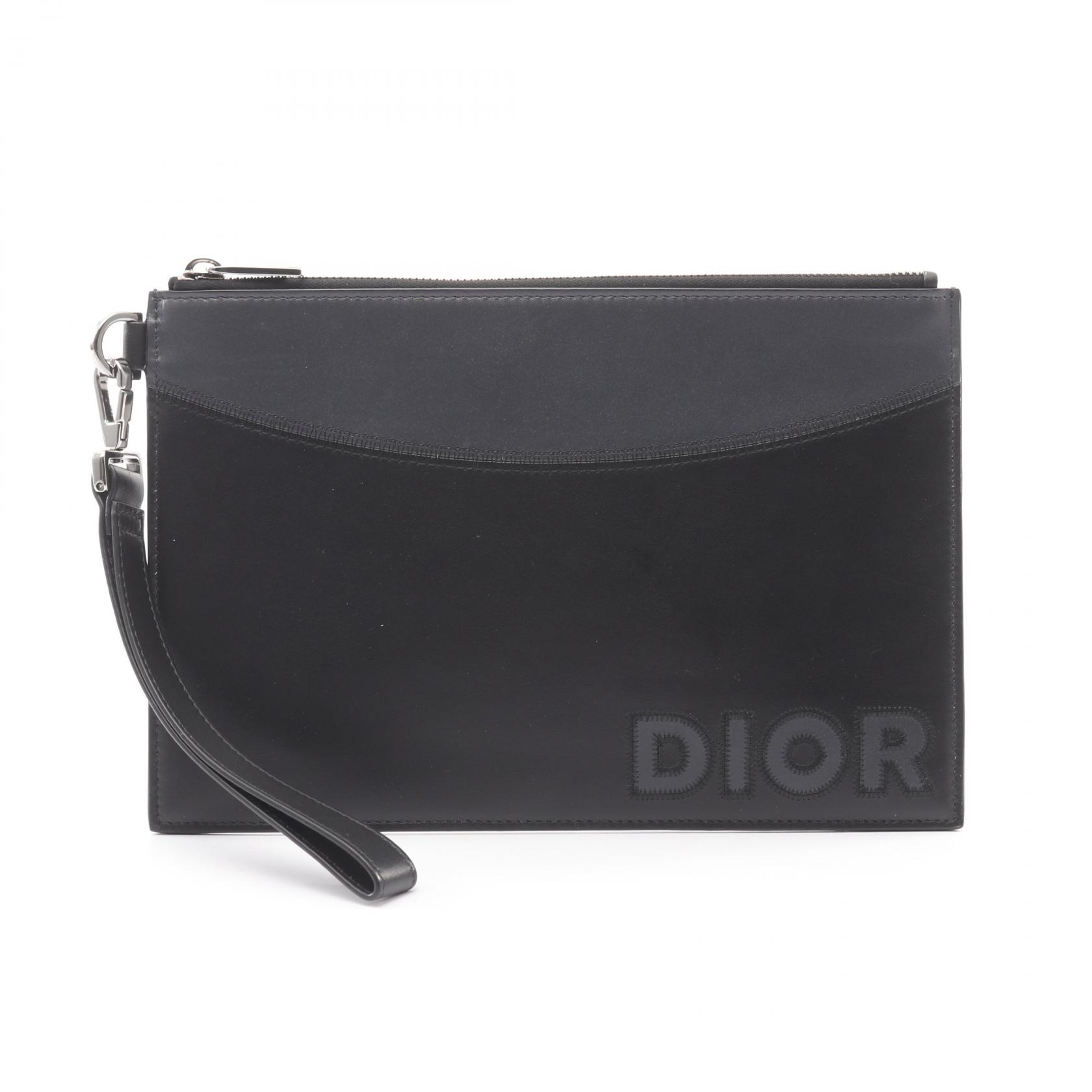 【クリスチャンディオール】トロッター 総柄 キャンバス クラッチバッグ 黒 CHRISTIAN DIOR クリスチャンディオール トロッター柄 クラッチバッグ