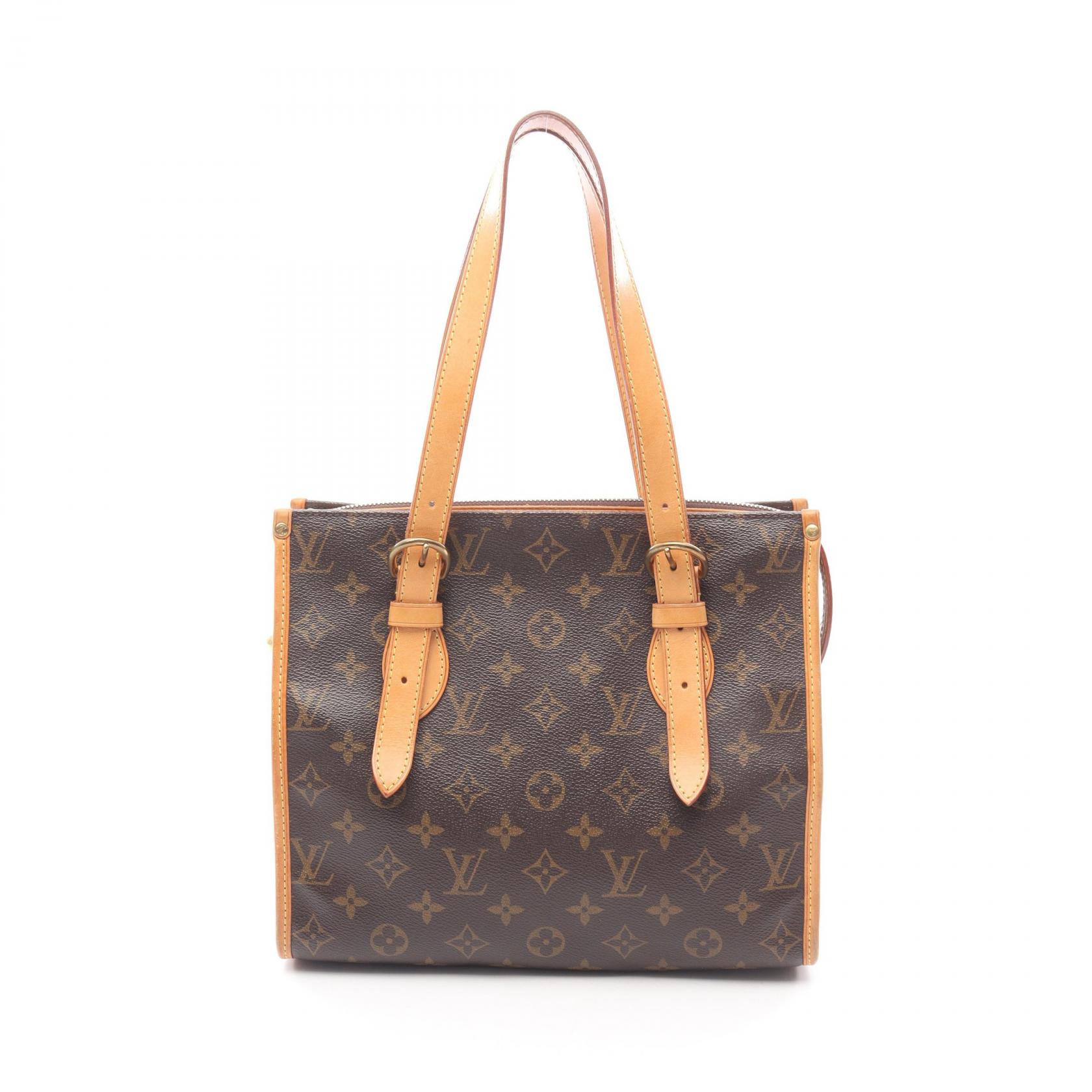 ルイ・ヴィトン LOUIS VUITTON ポパンクール オ トートバッグ バッグ PVCコーティングキャンバス レザー モノグラム レディース ブラウン系 M40007 【中古】