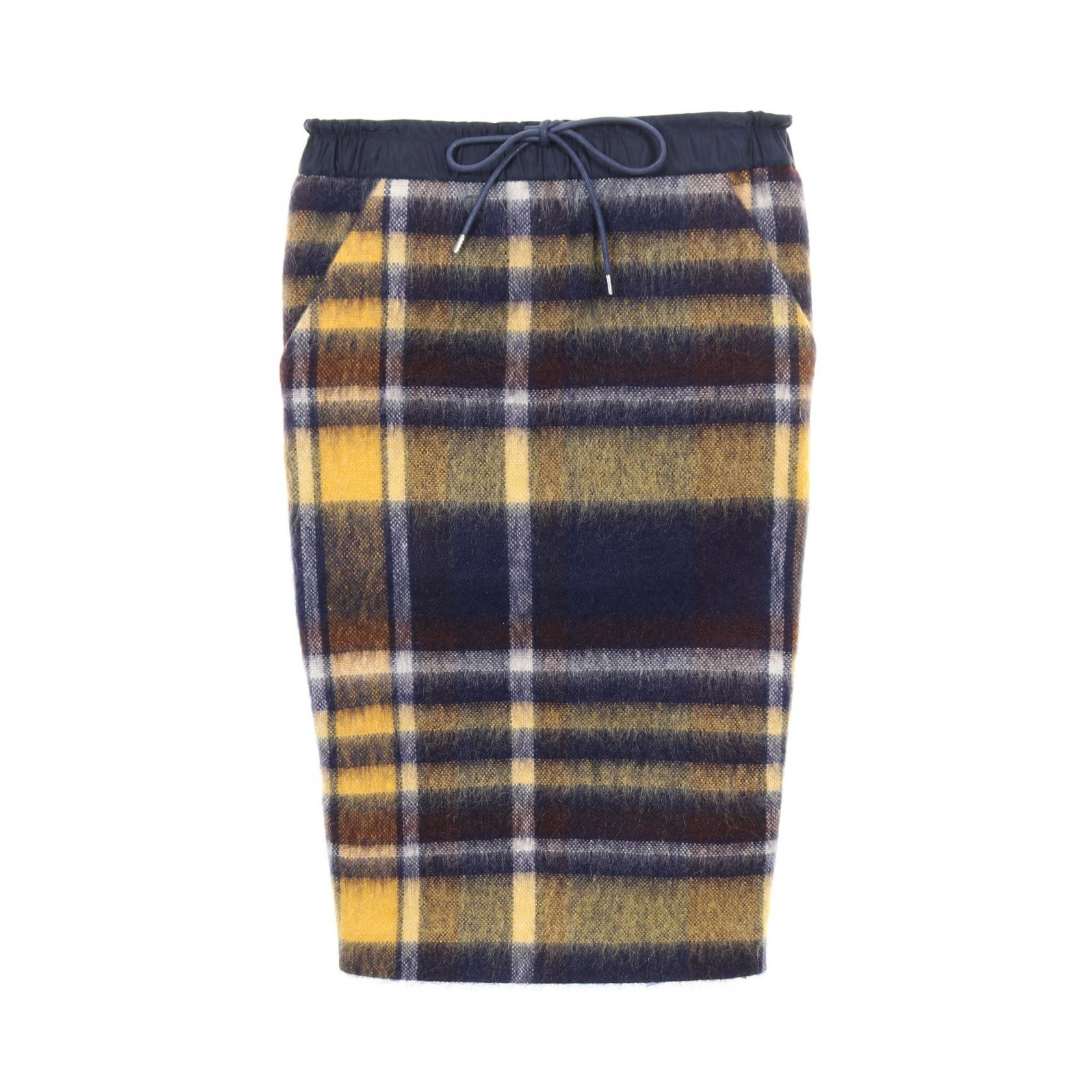 【ポイント5倍｜4/18 0:00～4/20 23:59】サカイ Sacai スカート 衣料品 ボトムス ウール モヘヤ / ナイロン レディース ネイビー系 / イエロー系 【中古】