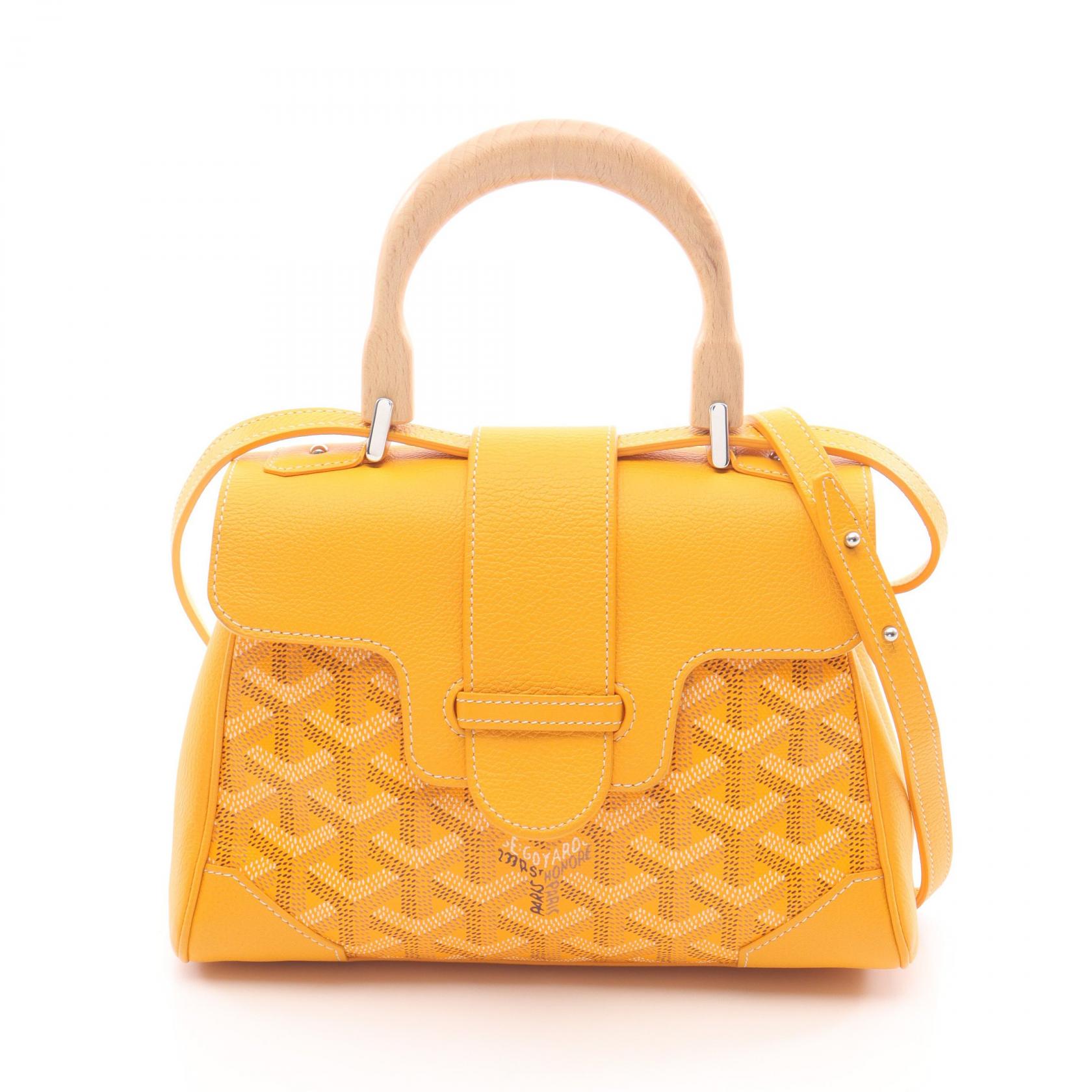 ≪5％OFFクーポン対象＆まとめ買い10%OFF≫ゴヤール GOYARD サイゴン ミニ ハンドバッグ バッグ PVCコーティングキャンバス レザー レディース イエロー系 / マルチカラー SAIGONMINTY08CL08P 【中古】