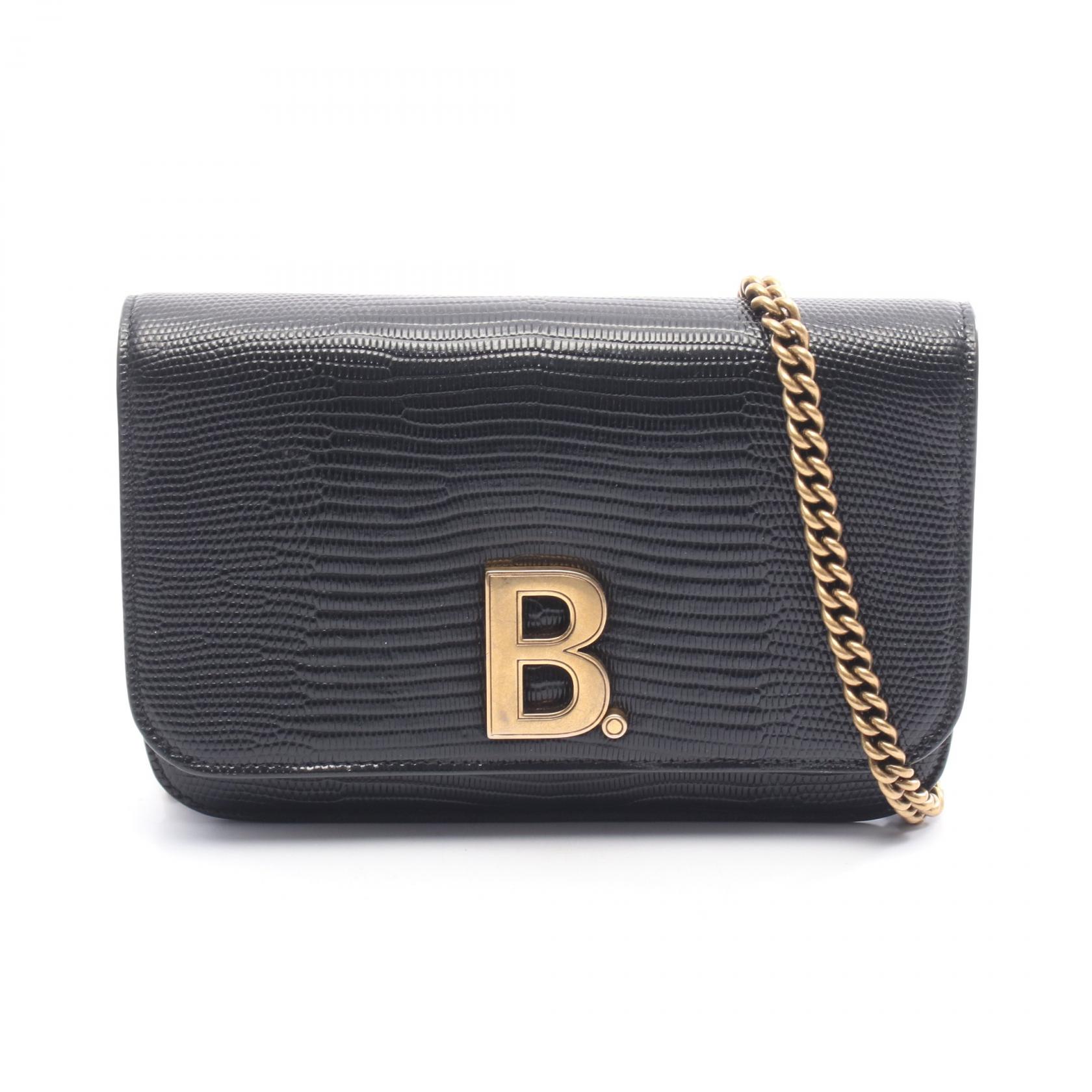 ≪5％OFFクーポン対象＆まとめ買い10%OFF≫バレンシアガ BALENCIAGA B. ビードット ショルダーバッグ バッグ レザー レディース ブラック系 593615 【中古】