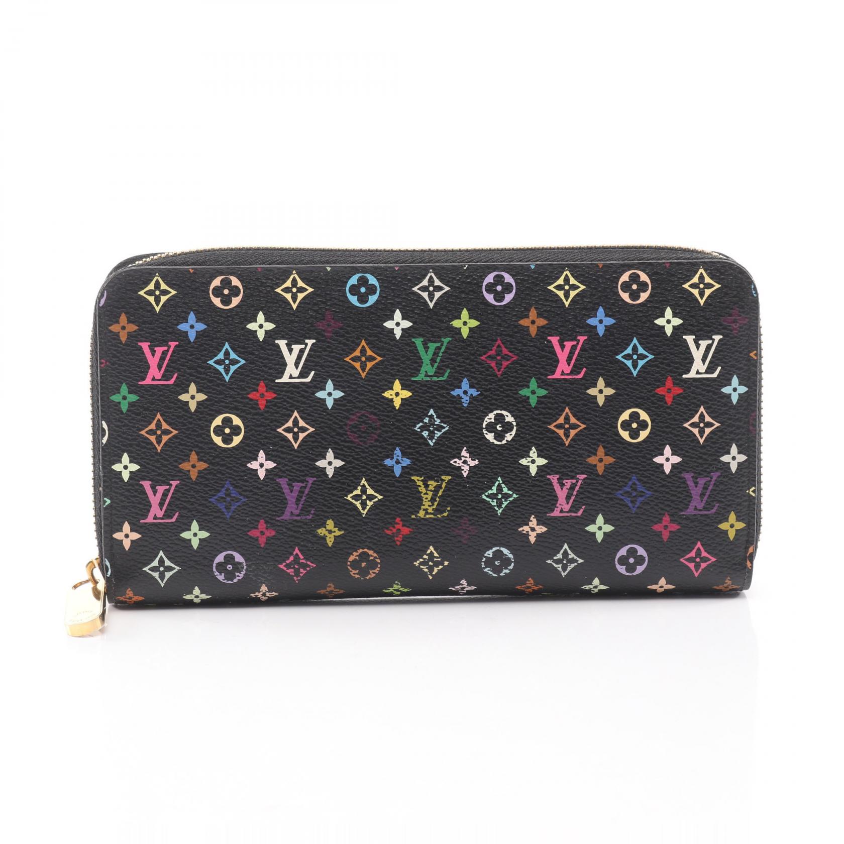 ≪5%OFFクーポン＆まとめ買い10% ～7/26 9:59〆≫ルイ・ヴィトン LOUIS VUITTON ジッピーウォレット ラウンド長財布 財布 PVCコーティングキャンバス モノグラム・マルチカラー レディース ブラック系 グルナード M60243 【中古】｜BRANDOFF TOKYO