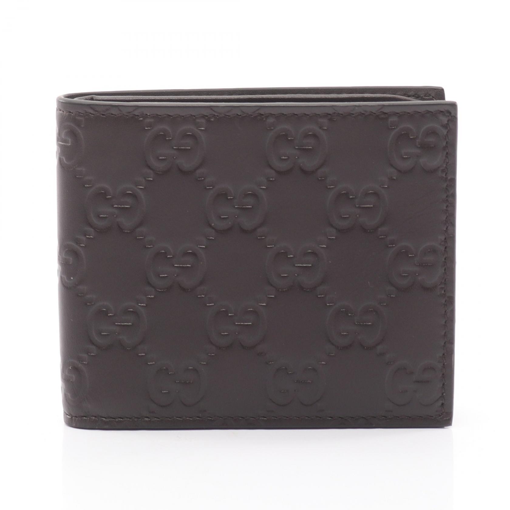 ≪5％OFFクーポン対象＆まとめ買い10%OFF≫グッチ GUCCI グッチシマ 札入れ 財布 レザー メンズ ブラウン系 365466 【中古】