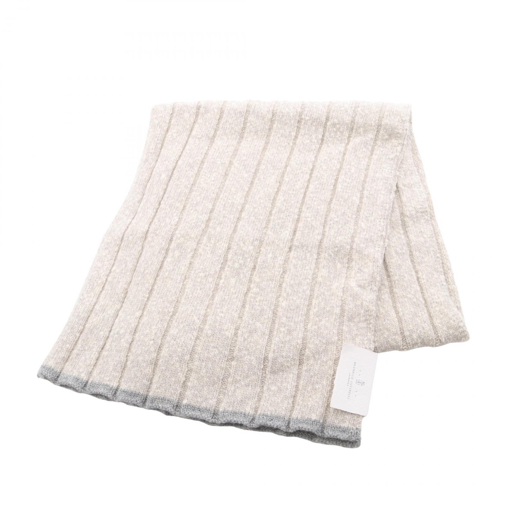 ≪5%OFFクーポン&まとめ買い10% ~7/26 9:59〆≫ブルネロクチネリ Brunello Cucinelli マフラー 衣料品 ウール カシミヤ メンズ ベージュ系 【中古】|BRANDOFF TOKYO