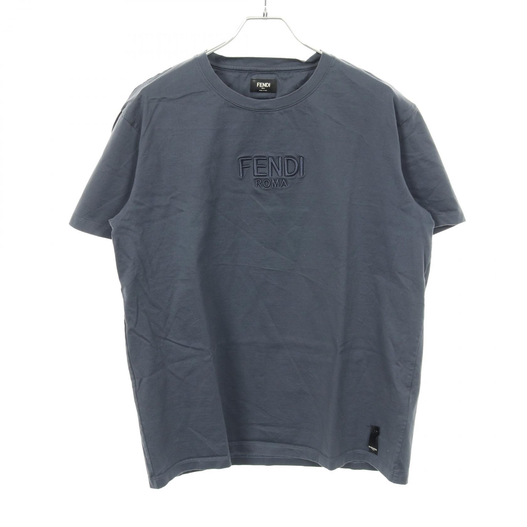【2千円OFFクーポン対象】フェンディ FENDI ロゴ刺繍 カットソー 衣料品 トップス コットン レディース グレー系 【中古】