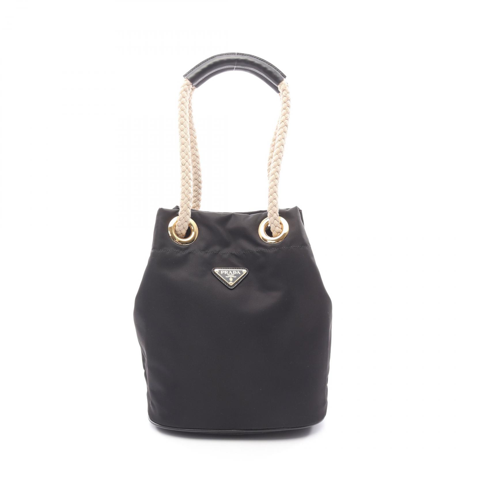 【ポイント5倍｜4/18 0:00～4/20 23:59】プラダ PRADA Re-Nylon TESSUTO ROPE マリナースモール バケットバッグ ショルダーバッグ バッグ ナイロン レディース ブラック系 1BE082 【中古】
