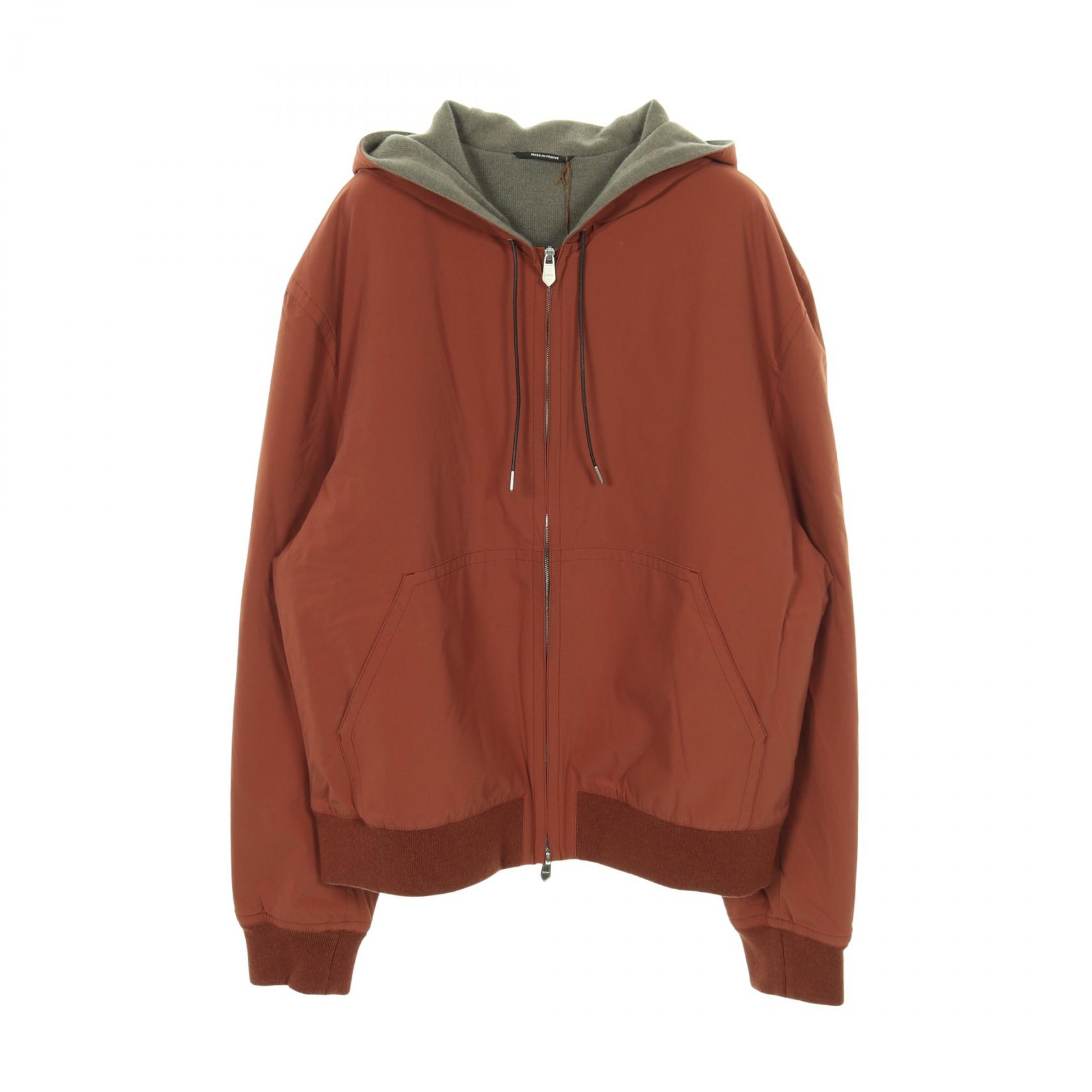 ≪5％OFFクーポン対象＆まとめ買い10%OFF≫エルメス HERMES ブルゾン 衣料品 アウター ナイロン メンズ ブラウン系 【中古】