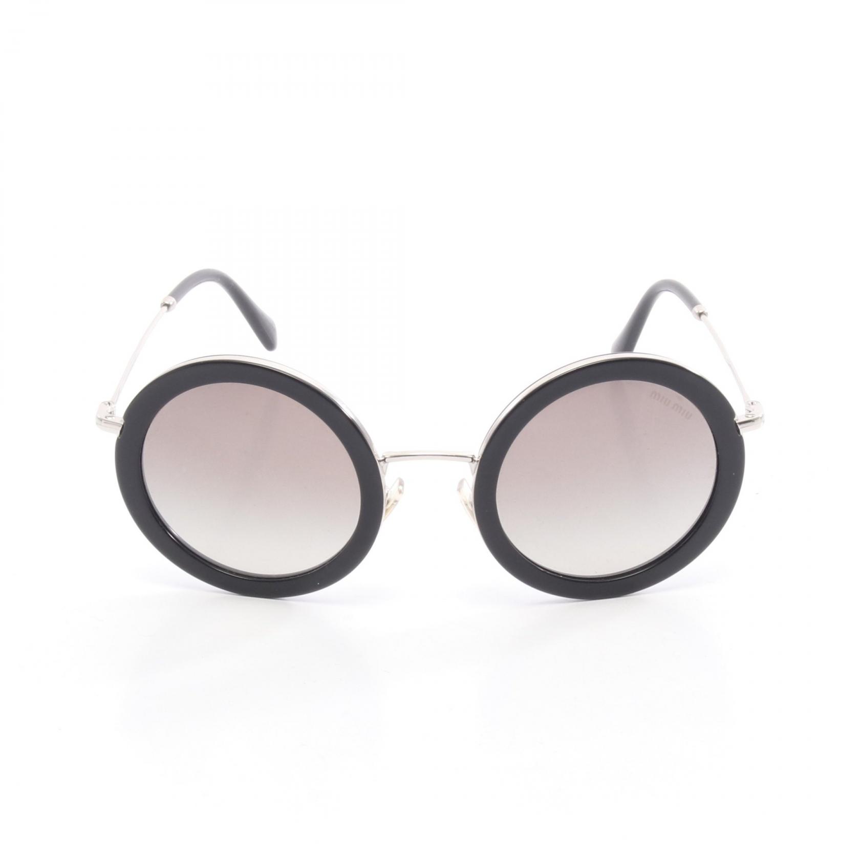 ミュウ ミュウ Miu Miu サングラス 衣料品 メタル / プラスチック レディース ブラック系 / シルバー系 SMU59U 【中古】