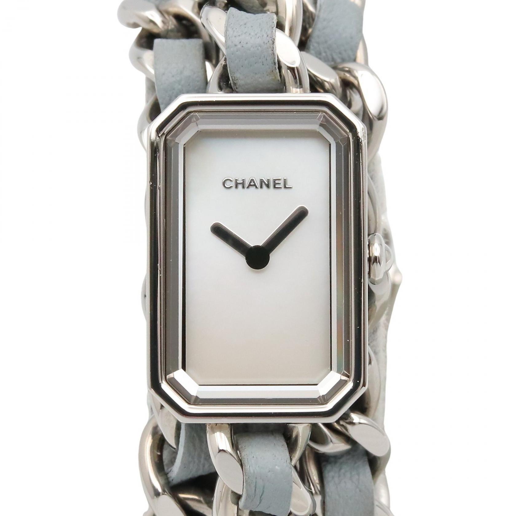 【1万円OFFクーポン対象】シャネル CHANEL プルミエールロック 腕時計 時計 ステンレススチール レザーベルト レディース ホワイト系 H4327 【中古】