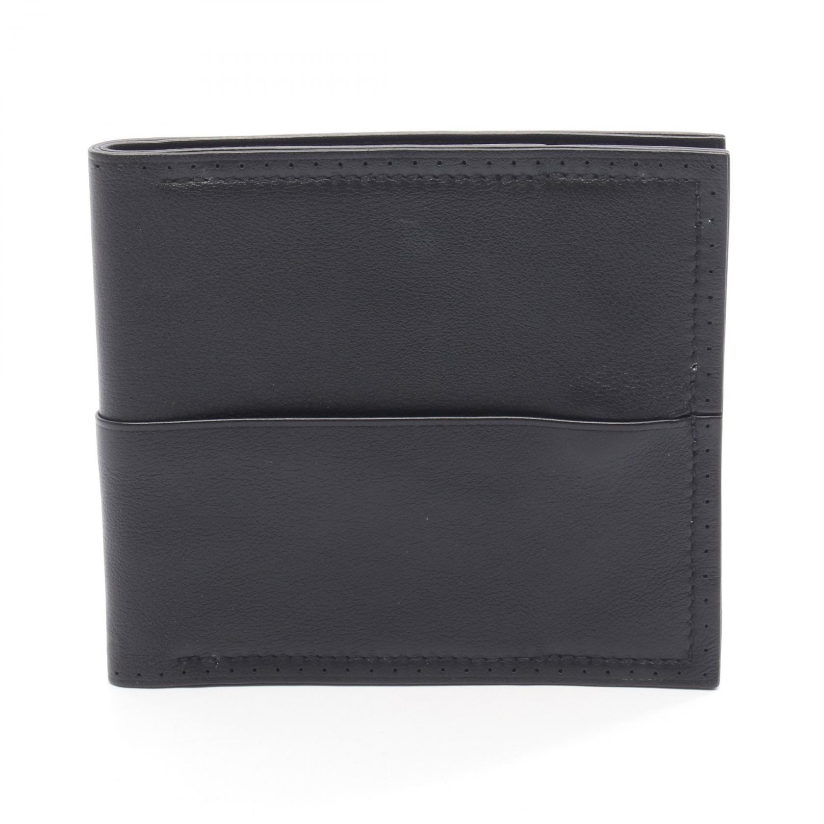 ≪5％OFFクーポン対象＆まとめ買い10%OFF≫エルメス HERMES フレックス 二つ折り財布 財布 レザー ヴォースイフト ヴォースイフト メンズ ブラック系 【中古】