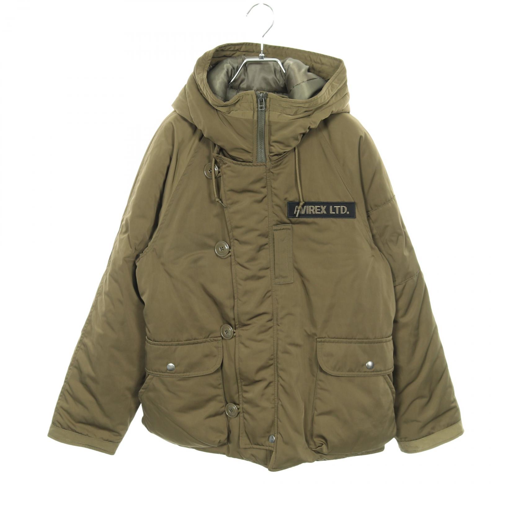 楽天市場】アヴィレックス フード付き 中綿ジャケット L カーキ AVIREX