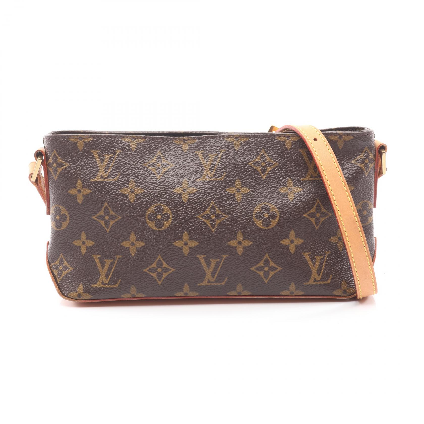 ルイ・ヴィトン LOUIS VUITTON トロター ショルダーバッグ バッグ PVCコーティングキャンバス レザー モノグラム レディース ブラウン系 M51240 【中古】