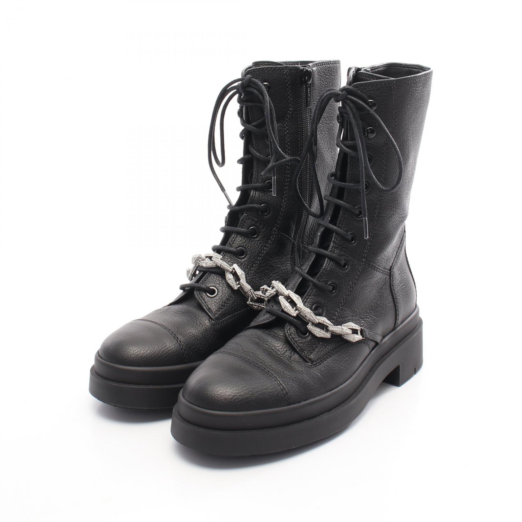 【2千円OFFクーポン対象】ジミーチュウ JIMMY CHOO Nari ブーツ 靴 レザー レディース ブラック系 【中古】