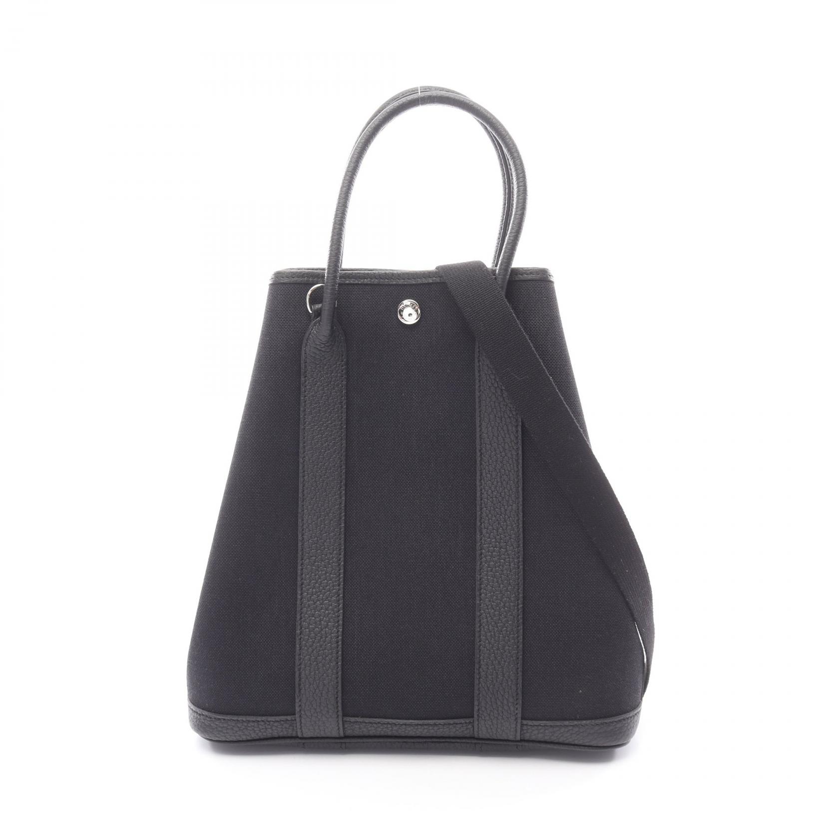 【3万円OFFクーポン対象】エルメス HERMES ガーデンファイルPM トートバッグ バッグ トワルミリタリー / ヴァッシュハンター トワルミリタリー レディース ブラック系 【中古】