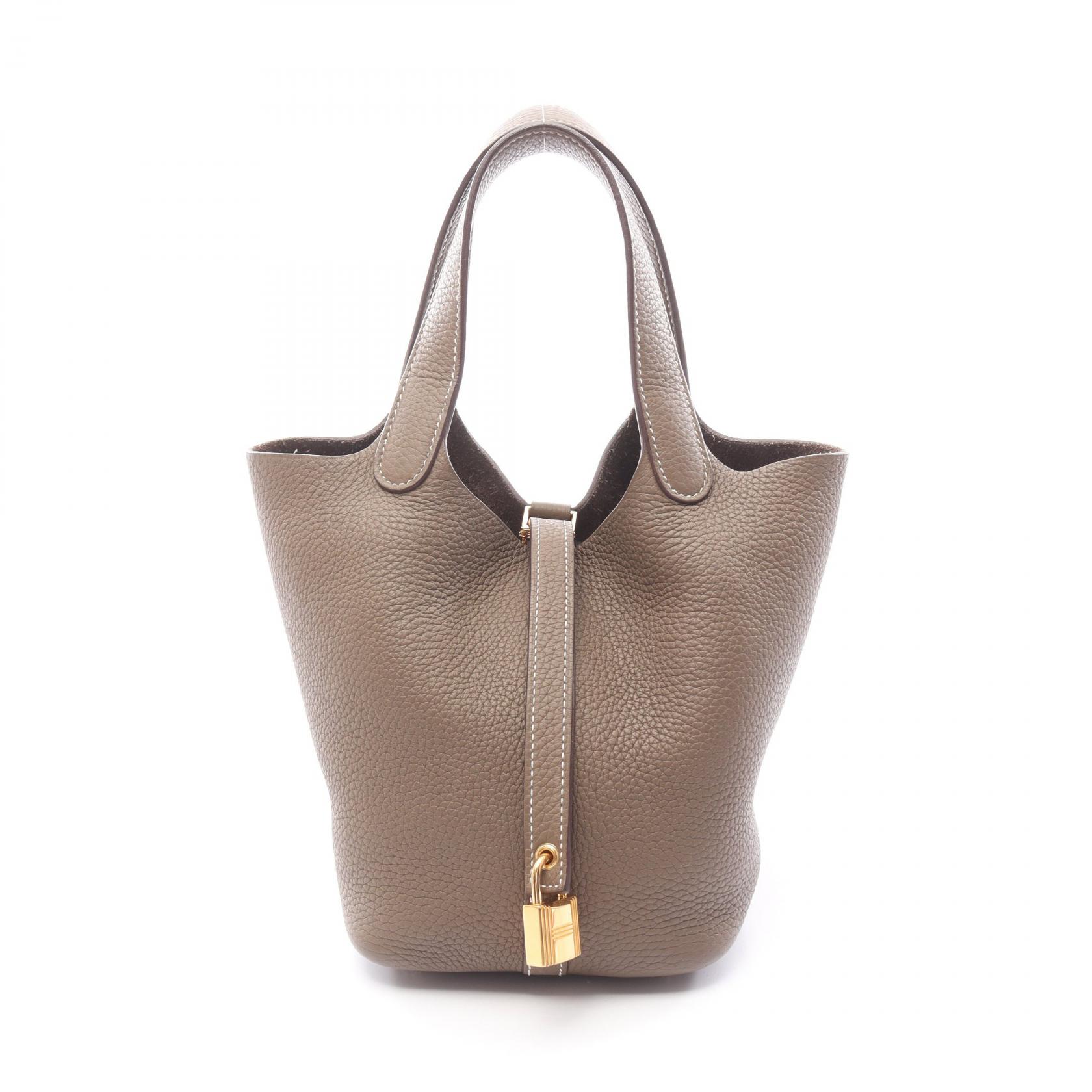 【ポイント5倍｜4/18 0:00～4/20 23:59】エルメス HERMES ピコタンロックPM ハンドバッグ バッグ レザー トリヨンクレマンス レディース グレー系 056289CC 【中古】