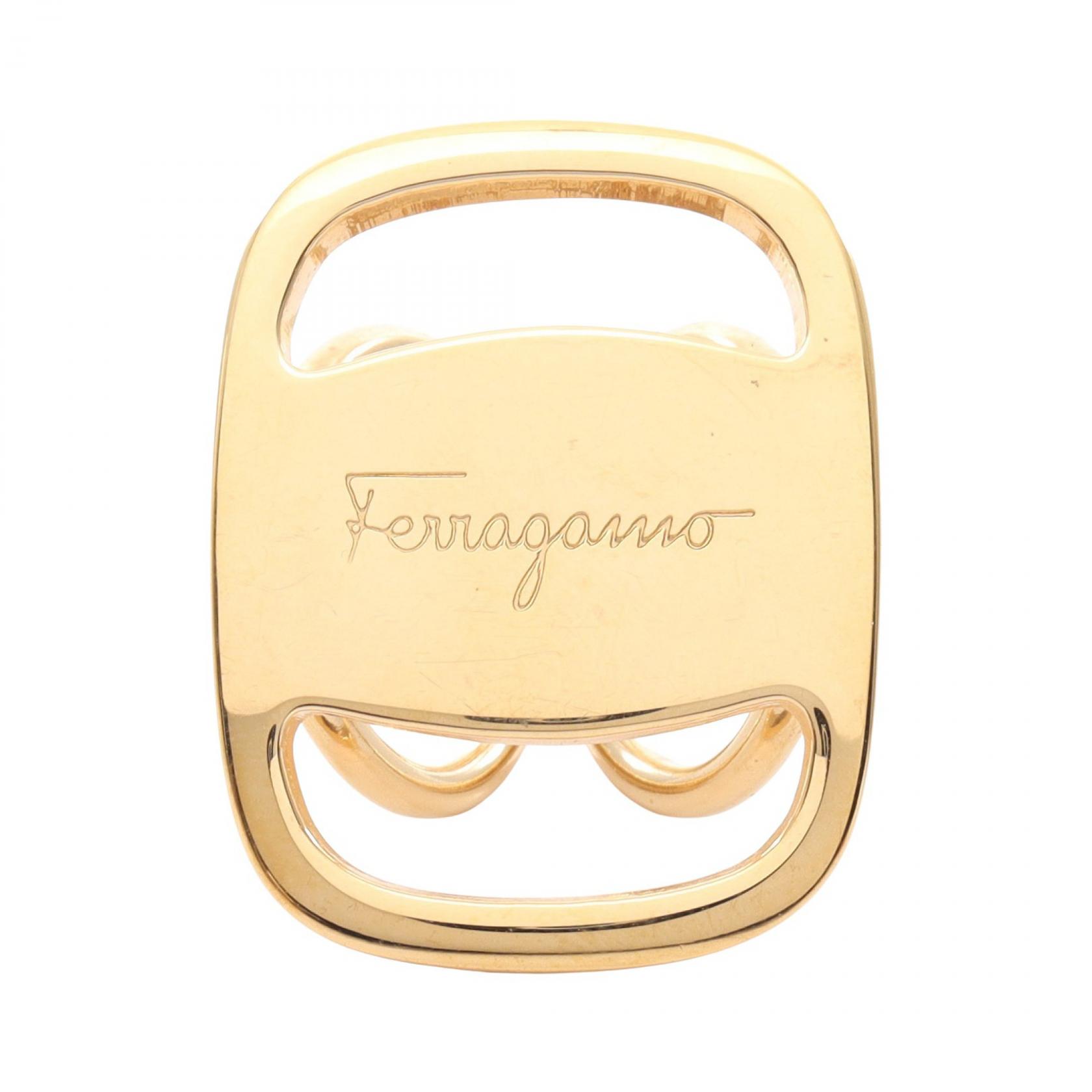 ≪5％OFFクーポン対象＆まとめ買い10%OFF≫サルヴァトーレフェラガモ Salvatore Ferragamo ヴァラ スカーフリング アクセサリー GP レディース ゴールド系 【中古】