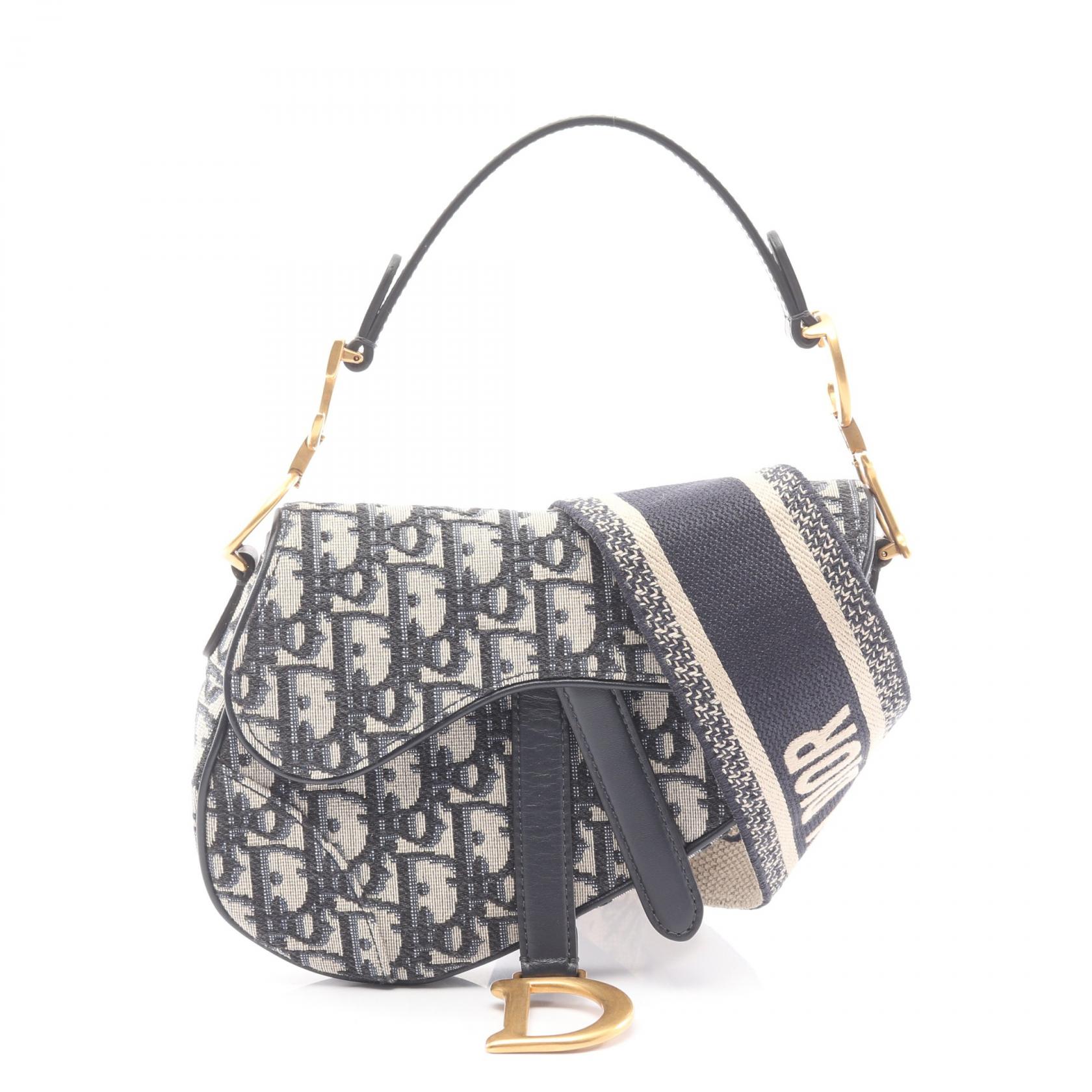 ≪5%OFFクーポン&まとめ買い10% ~7/26 9:59〆≫ディオール Dior サドルバッグ ミニ オブリークジャガード ハンドバッグ バッグ キャンバス レザー レディース ベージュ系 / ネイビー系 / ブラック系 【中古】|BRANDOFF TOKYO