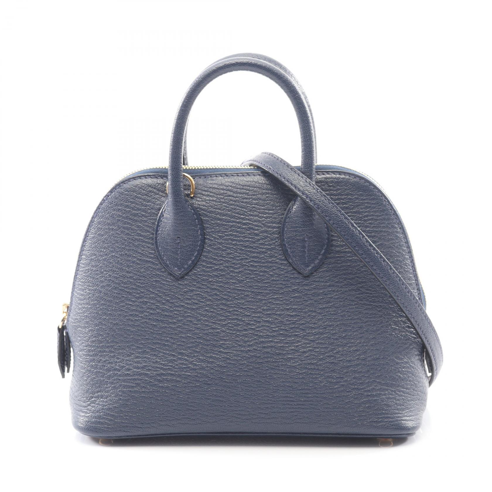 ≪5%OFFクーポン＆まとめ買い10% ～7/26 9:59〆≫エルメス HERMES ボリード1923 ミニ ハンドバッグ バッグ レザー シェーブル シェーブル レディース ネイビー系 ブルー 【中古】｜BRANDOFF TOKYO