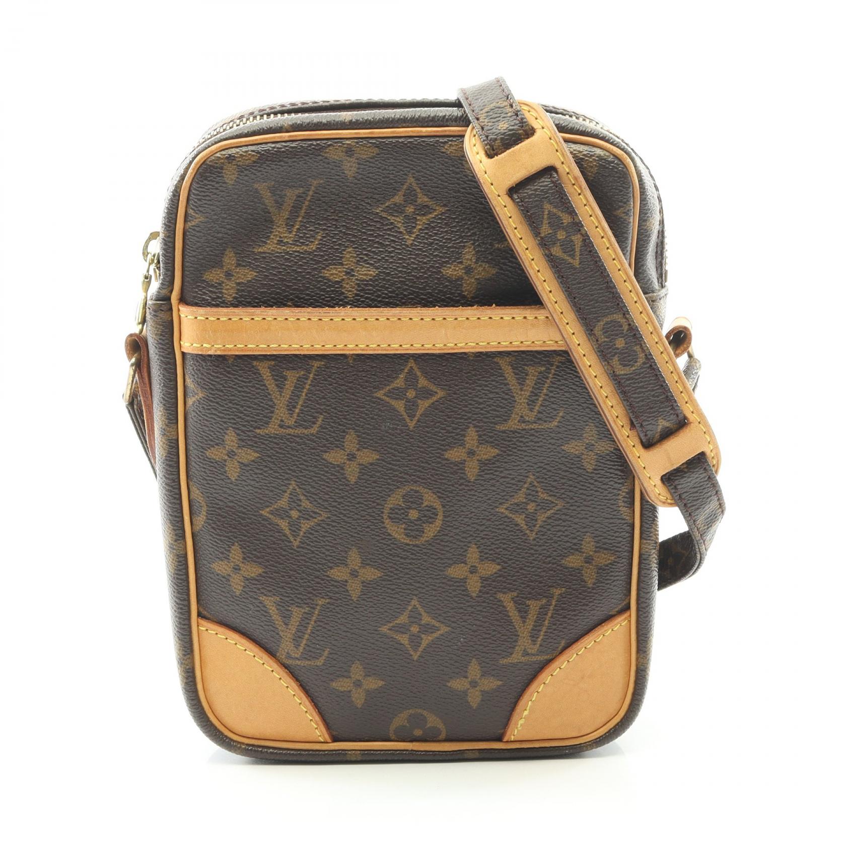 ≪5％OFFクーポン対象＆まとめ買い10%OFF≫ルイ・ヴィトン LOUIS VUITTON ダヌーブ ショルダーバッグ バッグ PVCコーティングキャンバス レザー モノグラム レディース ブラウン系 M45266 【中古】