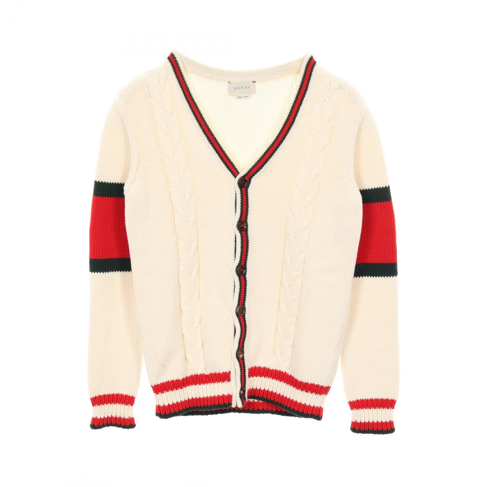 ≪5％OFFクーポン対象＆まとめ買い10%OFF≫グッチ GUCCI カーディガン 衣料品 トップス コットン レディース ホワイト系 / レッド系 / グリーン系 【中古】