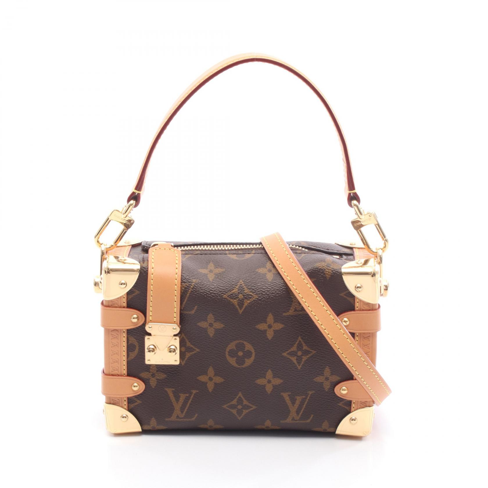 ≪5％OFFクーポン対象＆まとめ買い10%OFF≫ルイ・ヴィトン LOUIS VUITTON サイドトランクPM ハンドバッグ バッグ PVCコーティングキャンバス レザー モノグラム レディース ブラウン系 M46815 【中古】