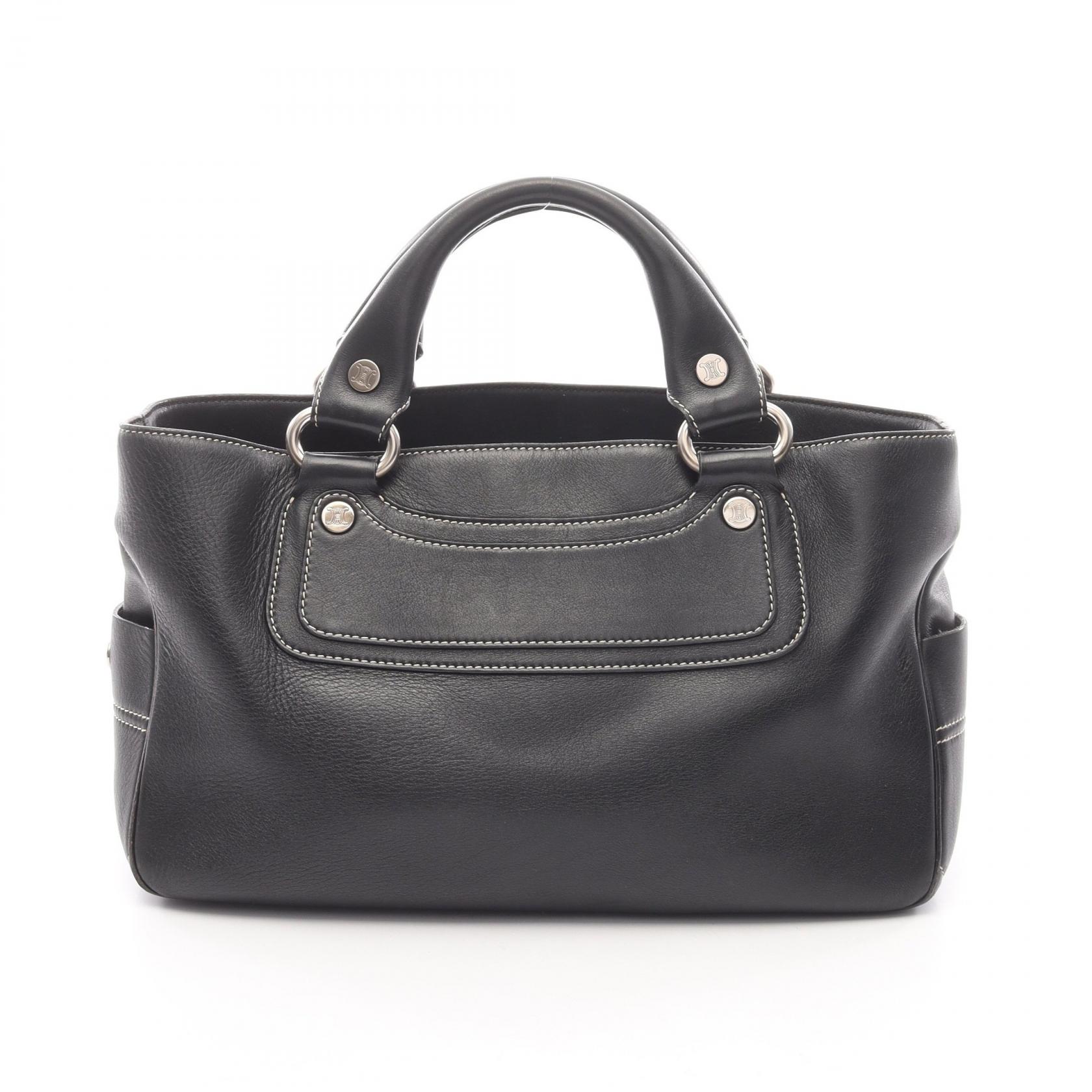 ≪5％OFFクーポン対象＆まとめ買い10%OFF≫セリーヌ CELINE ブギーバッグ ハンドバッグ バッグ レザー レディース ブラック系 【中古】