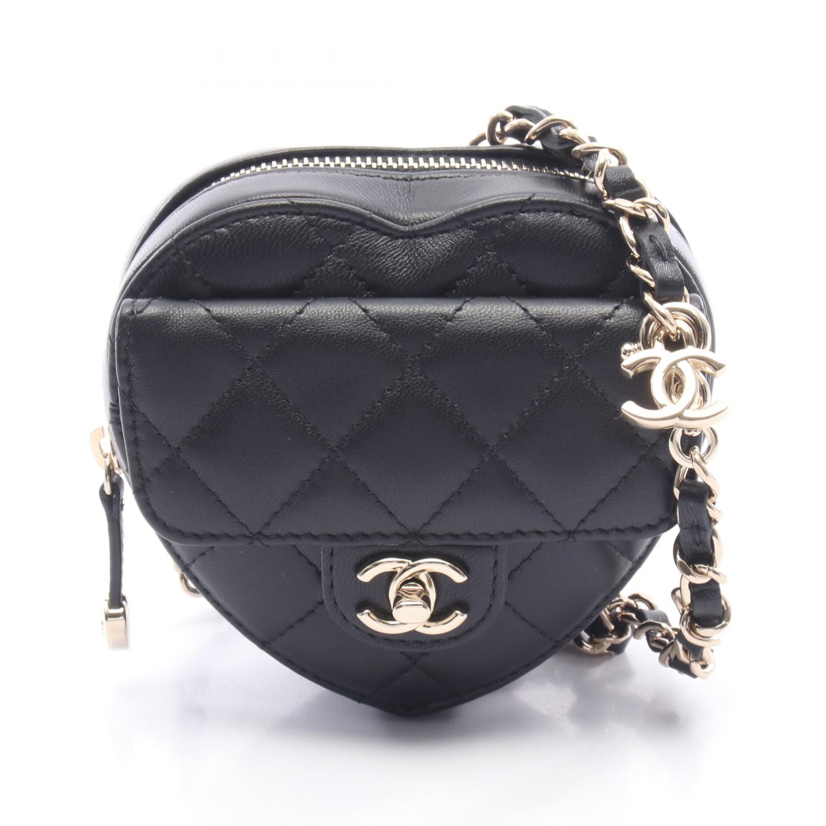 シャネル CHANEL ハート チェーン クラッチ バッグ マトラッセ ショルダーバッグ バッグ レザー レディース ブラック系 AP2784 【中古】｜BRANDOFF TOKYO 247,000円