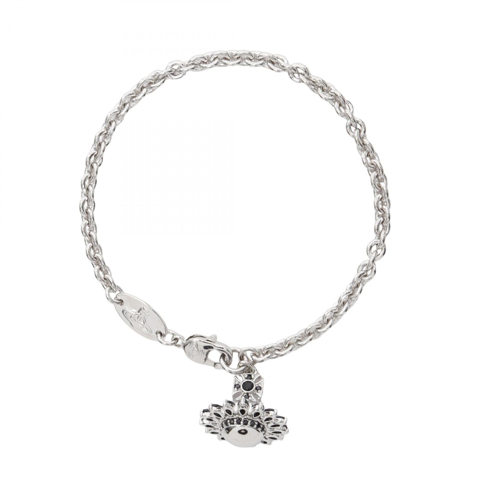 ≪5％OFFクーポン対象＆まとめ買い10%OFF≫ヴィヴィアンウエストウッド Vivienne Westwood JORDANA ブレスレット アクセサリー ステンレススチール ラインストーン レディース シルバー系 / ブラック系 6102024I/02P171 【新品】