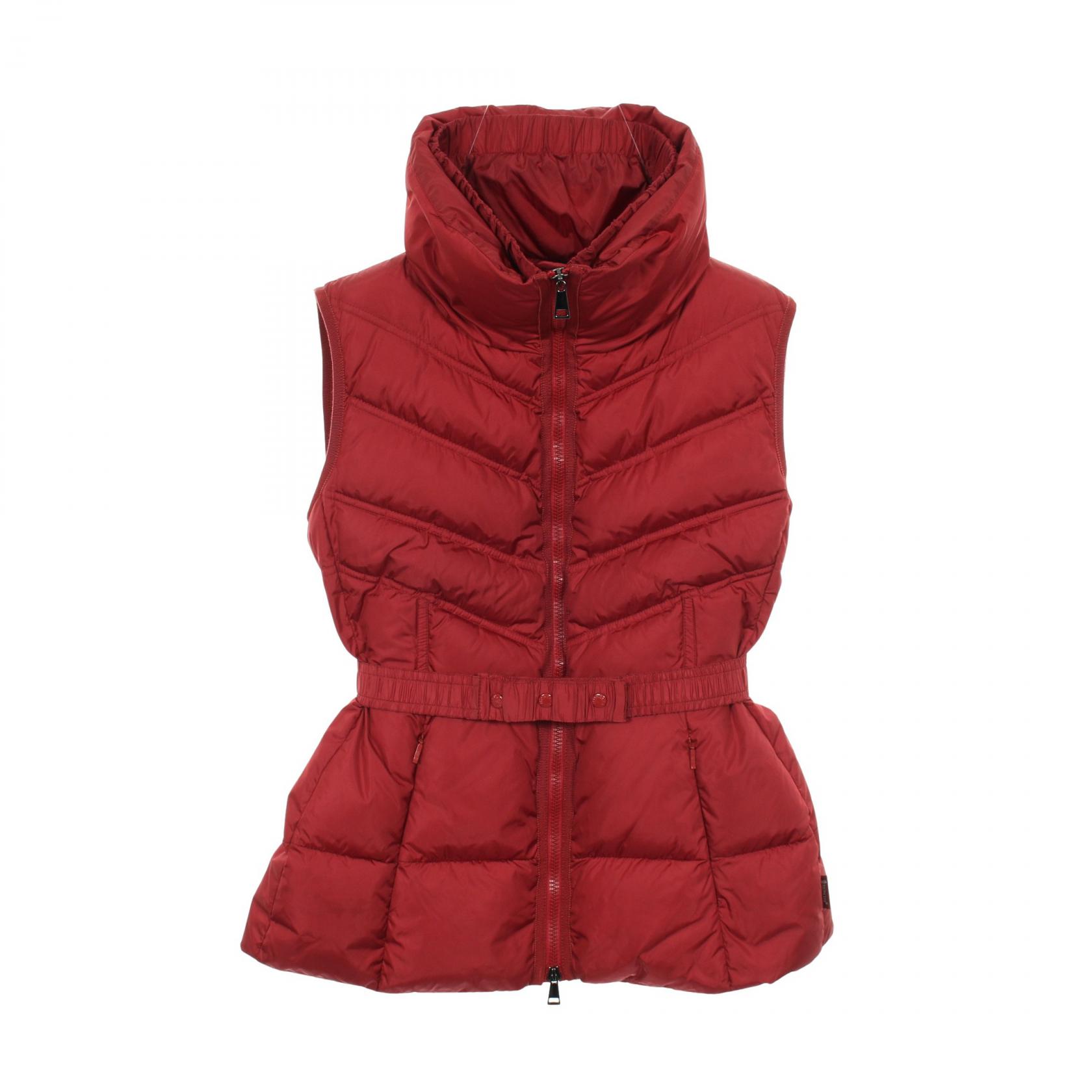 【ポイント5倍｜4/18 0:00～4/20 23:59】モンクレール MONCLER AIGLE ダウンベスト 衣料品 アウター ナイロン レディース レッド系 【中古】
