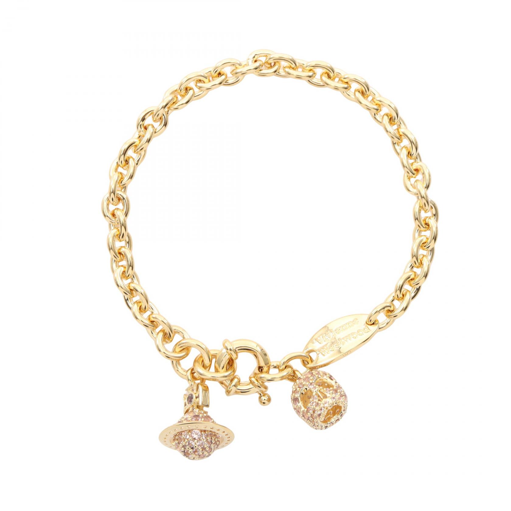 ≪5%OFFクーポン＆まとめ買い10% ～7/26 9:59〆≫ヴィヴィアンウエストウッド Vivienne Westwood CIRCE ブレスレット アクセサリー GP（ゴールドメッキ） ラインストーン レディース ゴールド系 / ピンク系 6102025B/02R966 【新品】｜BRANDOFF TOKYO