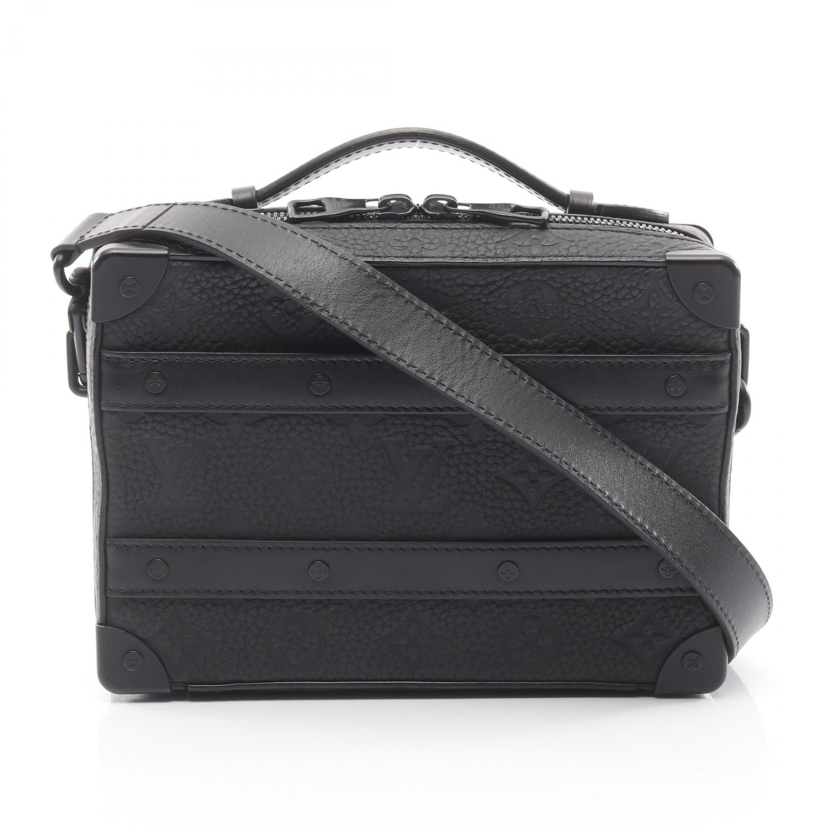 ≪5％OFFクーポン対象＆まとめ買い10%OFF≫ルイ・ヴィトン LOUIS VUITTON ハンドル ソフトトランク ショルダーバッグ バッグ レザー モノグラム・トリヨンレザー メンズ ブラック系 M59163 【中古】