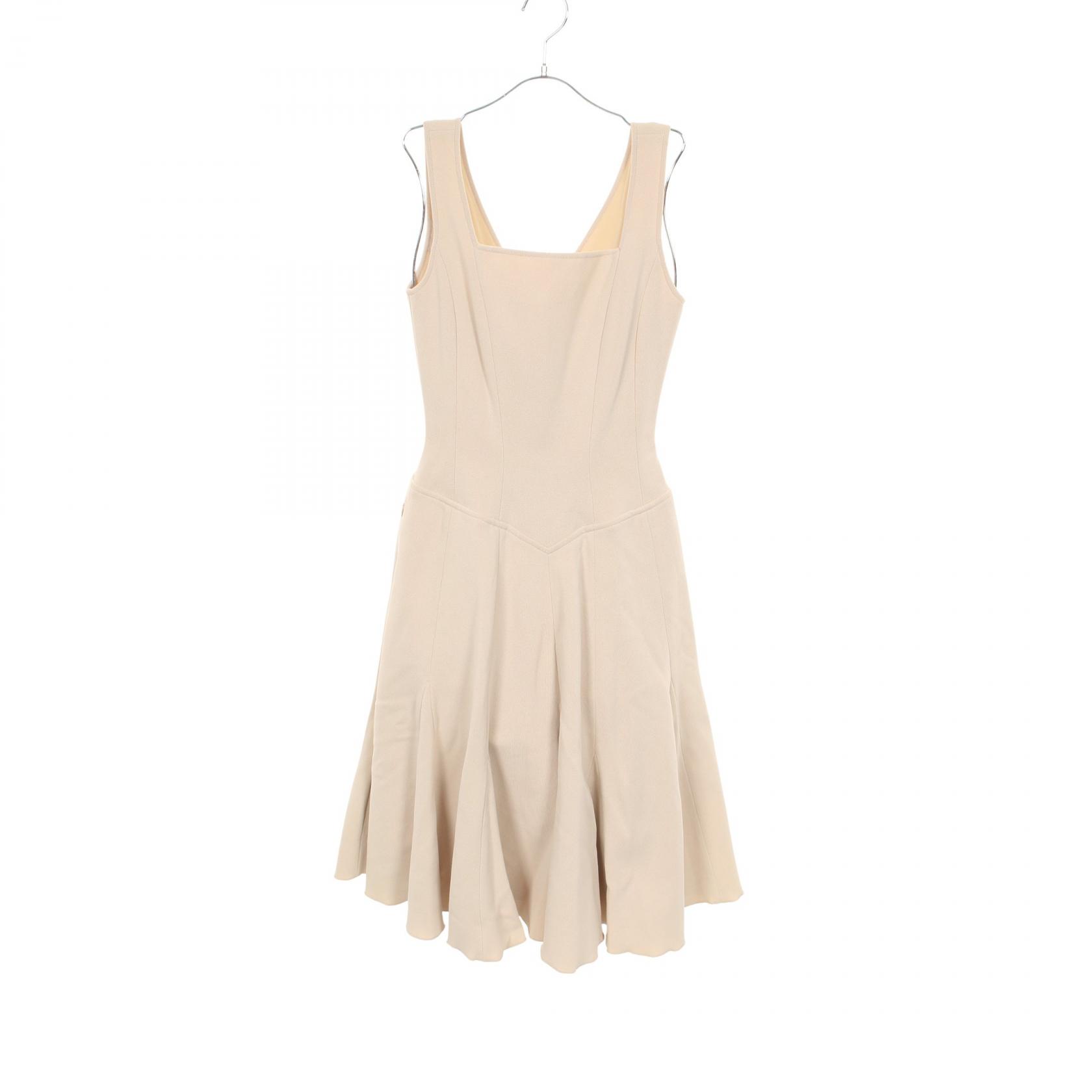 【ポイント5倍｜4/18 0:00～4/20 23:59】フォクシー ブティック FOXEY BOUTIQUE ワンピース 衣料品 トップス ナイロン アセテート レディース ベージュ系 【中古】