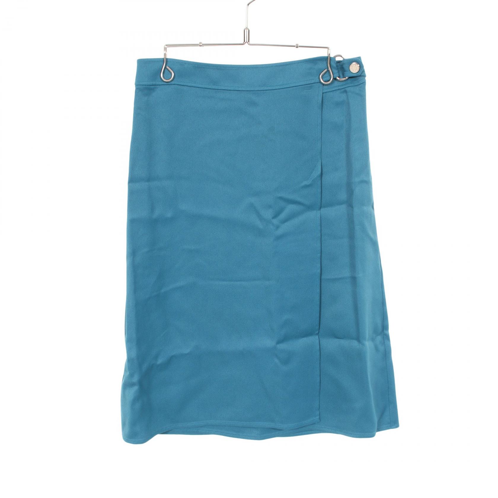≪5%OFFクーポン＆まとめ買い10% ～7/26 9:59〆≫エルメス HERMES セリエボタン スカート 衣料品 ボトムス レーヨン シルク シルク レディース グリーン系 【中古】｜BRANDOFF TOKYO