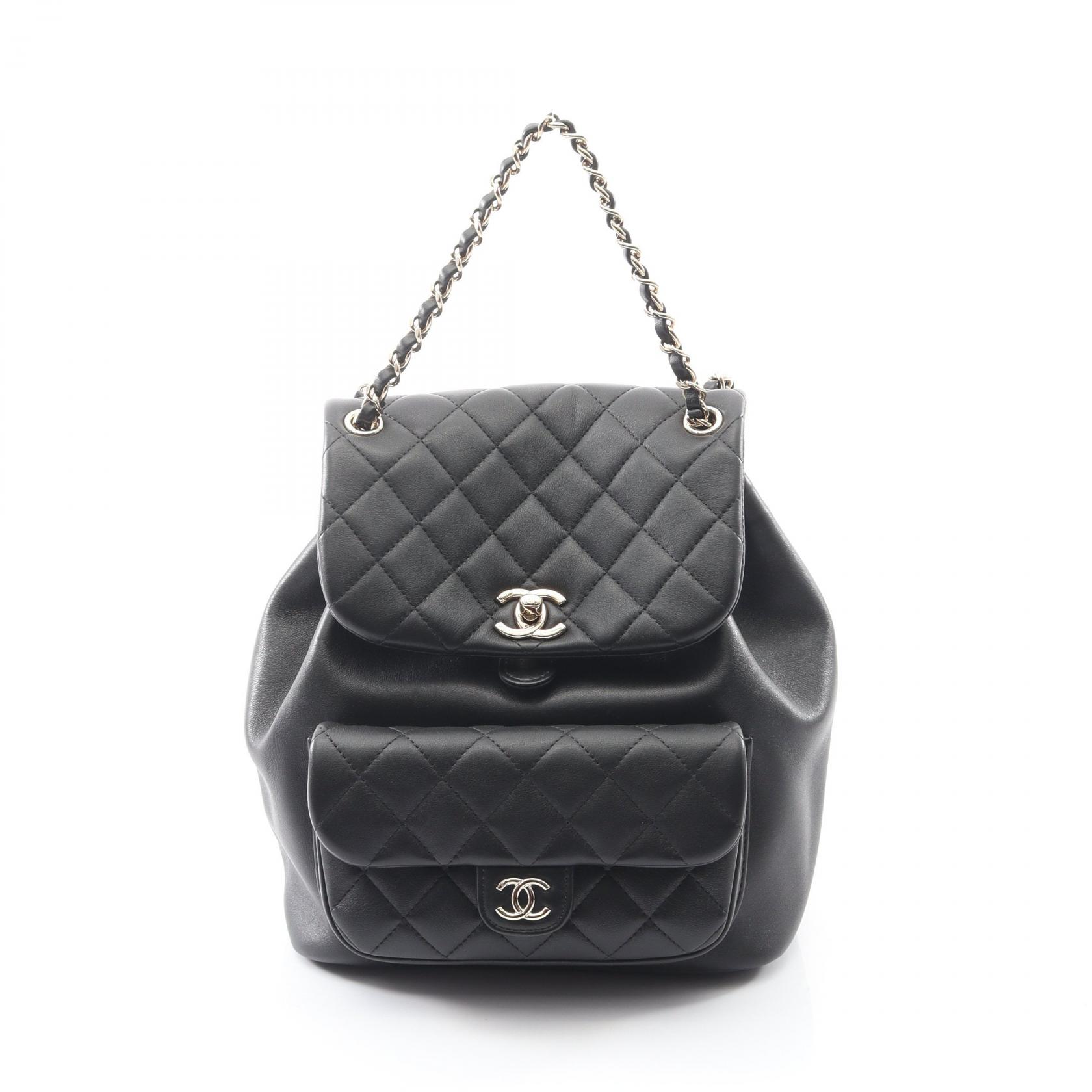 【3万円OFFクーポン対象】シャネル CHANEL マトラッセ リュックサック バックパック バッグ ラムスキン（羊革） レディース ブラック系 AS3618 【中古】