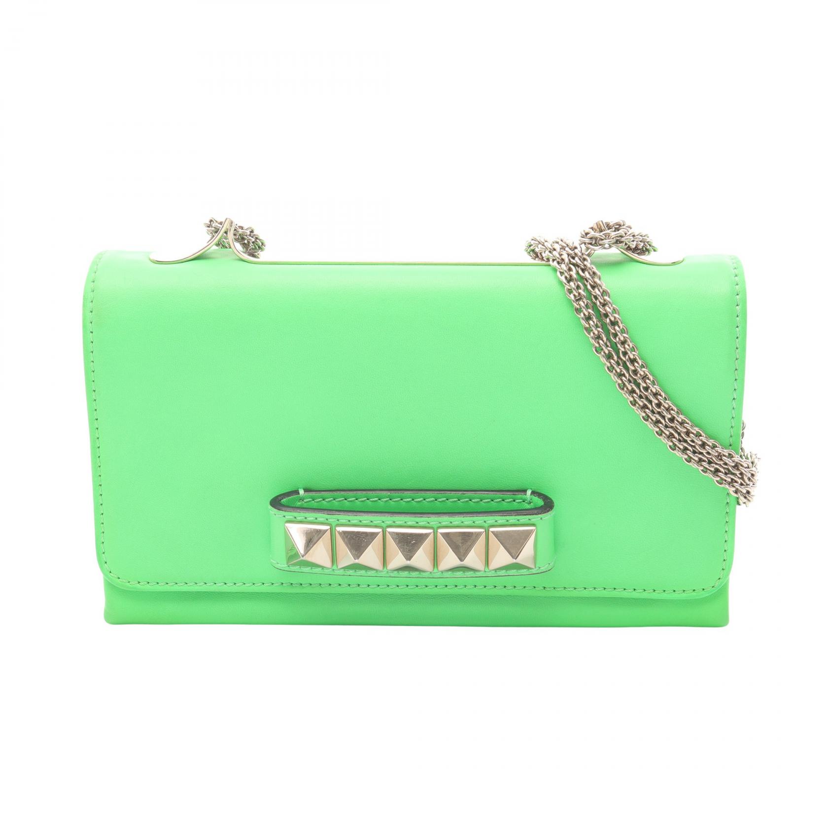 【ポイント5倍｜4/18 0:00～4/20 23:59】ヴァレンティノ・ガラヴァーニ Valentino Garavani Va Va Voom ショルダーバッグ バッグ レザー レディース グリーン系 【中古】