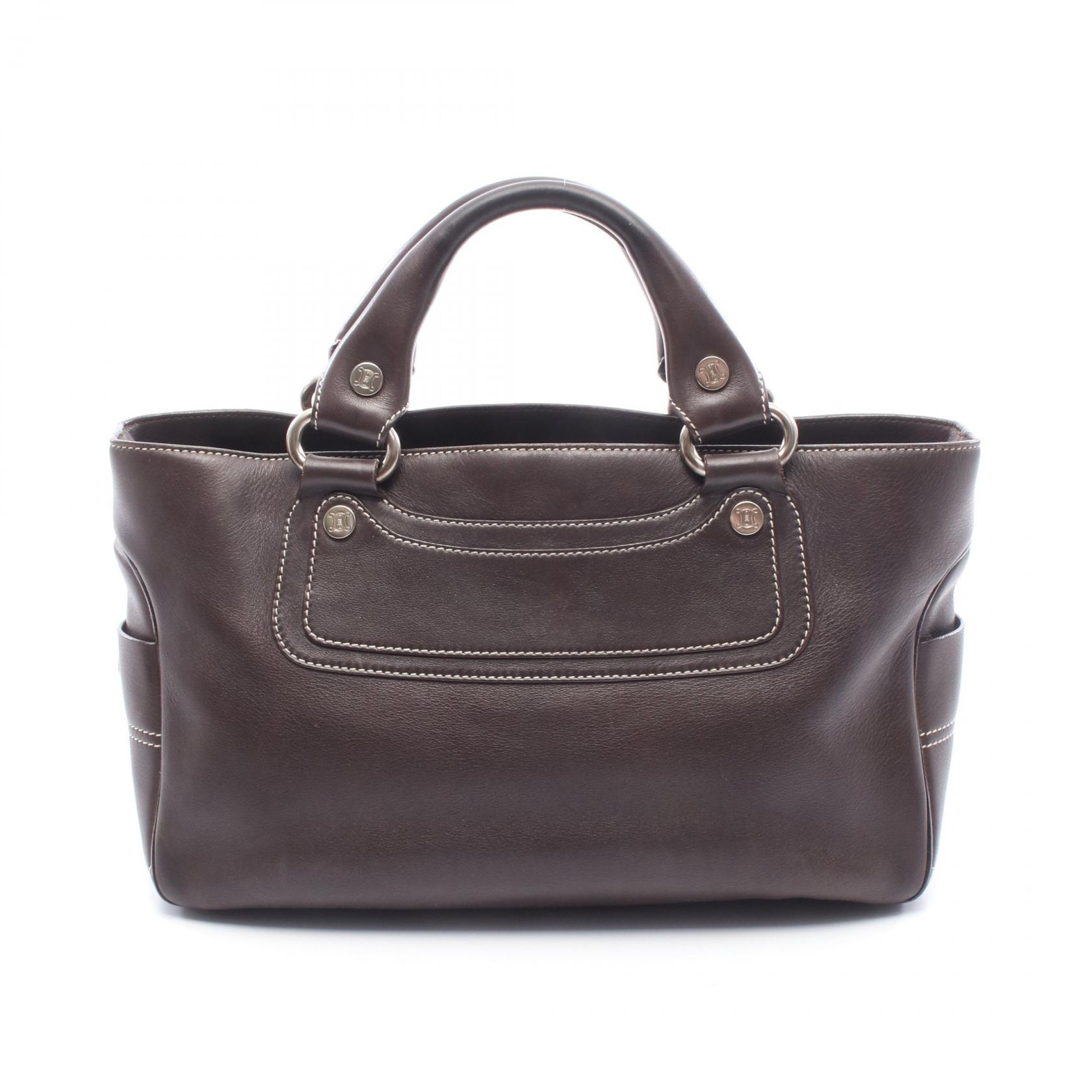 ≪5％OFFクーポン対象＆まとめ買い10%OFF≫セリーヌ CELINE ブギーバッグ ハンドバッグ バッグ レザー レディース ブラウン系 【中古】