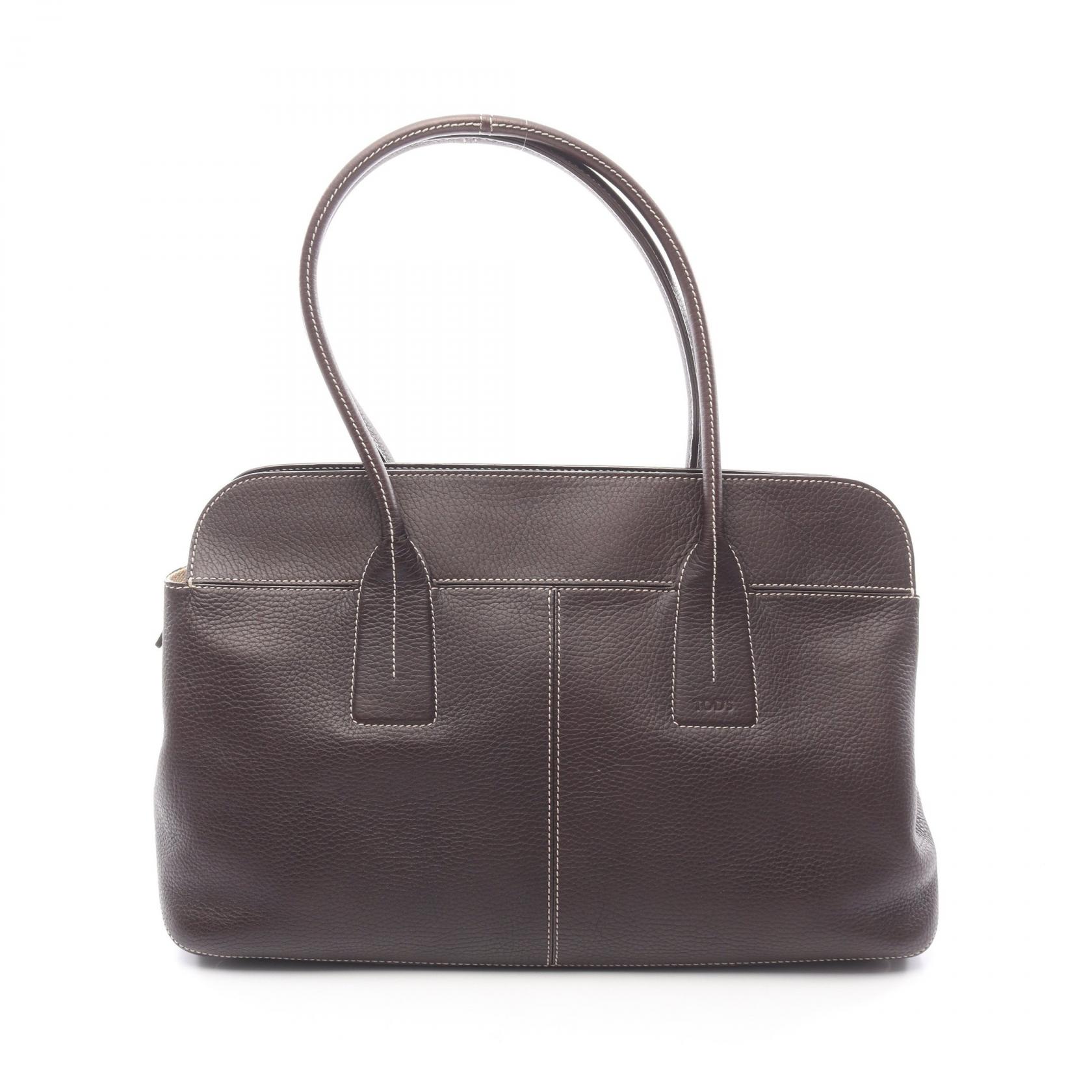 ≪5％OFFクーポン対象＆まとめ買い10%OFF≫トッズ TOD'S トートバッグ バッグ レザー レディース ブラウン系 【中古】