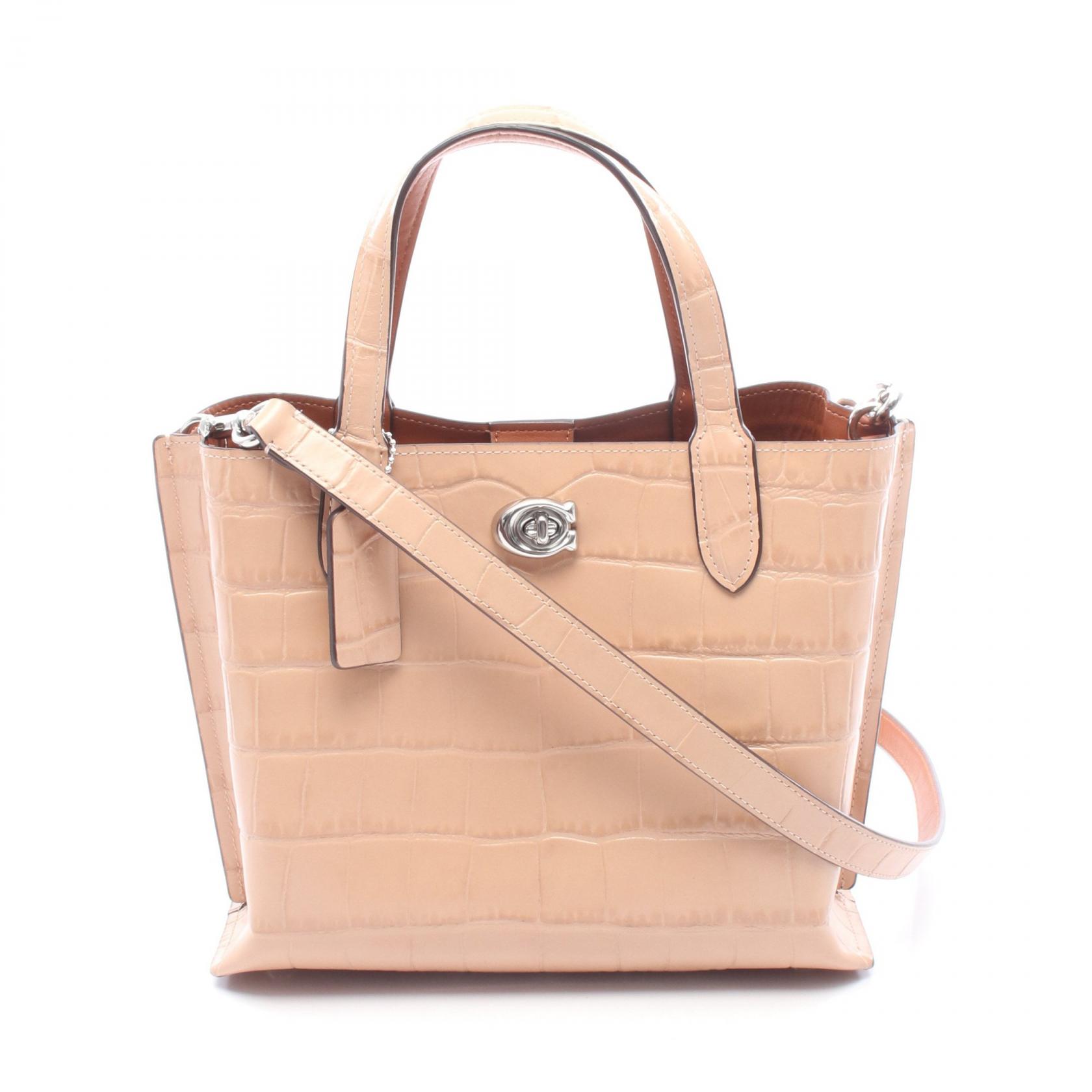 【ポイント5倍｜4/18 0:00～4/20 23:59】コーチ COACH WILLOW ウィロウ トート24 トートバッグ バッグ レザー レディース ピンク系 【中古】