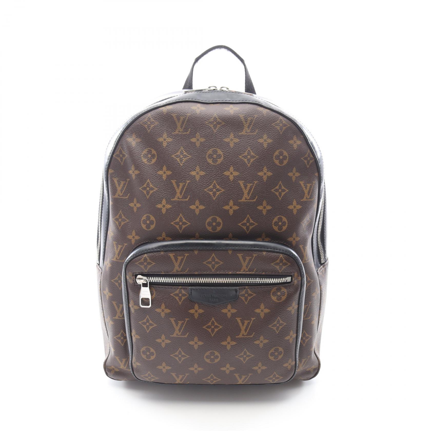 ≪5％OFFクーポン対象＆まとめ買い10%OFF≫ルイ・ヴィトン LOUIS VUITTON ジョッシュ リュックサック バックパック バッグ PVCコーティングキャンバス レザー モノグラム・マカサー メンズ ブラウン系 / ブラック系 M41530 【中古】