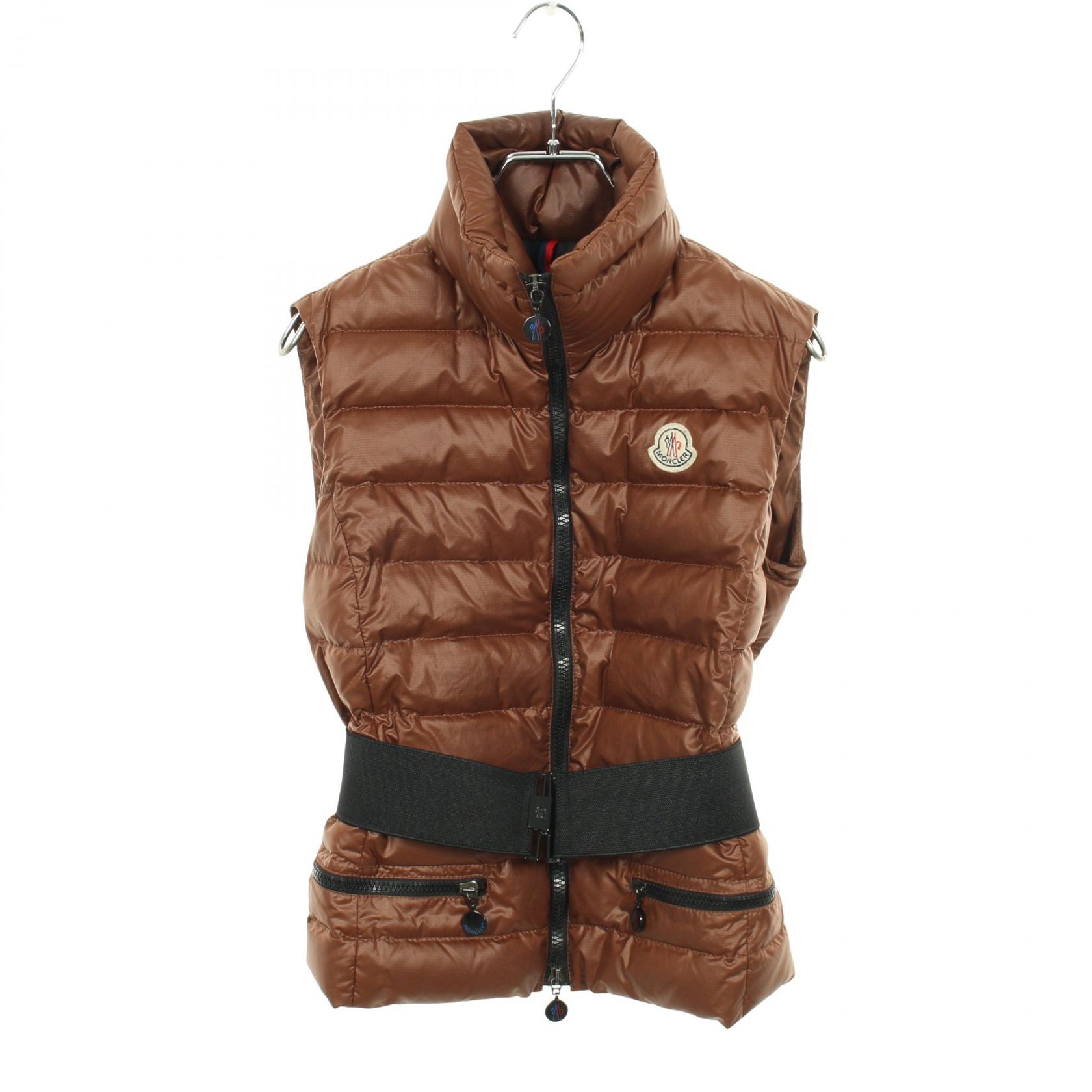≪5%OFFクーポン＆まとめ買い10% ～7/26 9:59〆≫モンクレール MONCLER GAELLE ダウンベスト 衣料品 アウター ポリエステル レディース ブラウン系 45533 【中古】｜BRANDOFF TOKYO