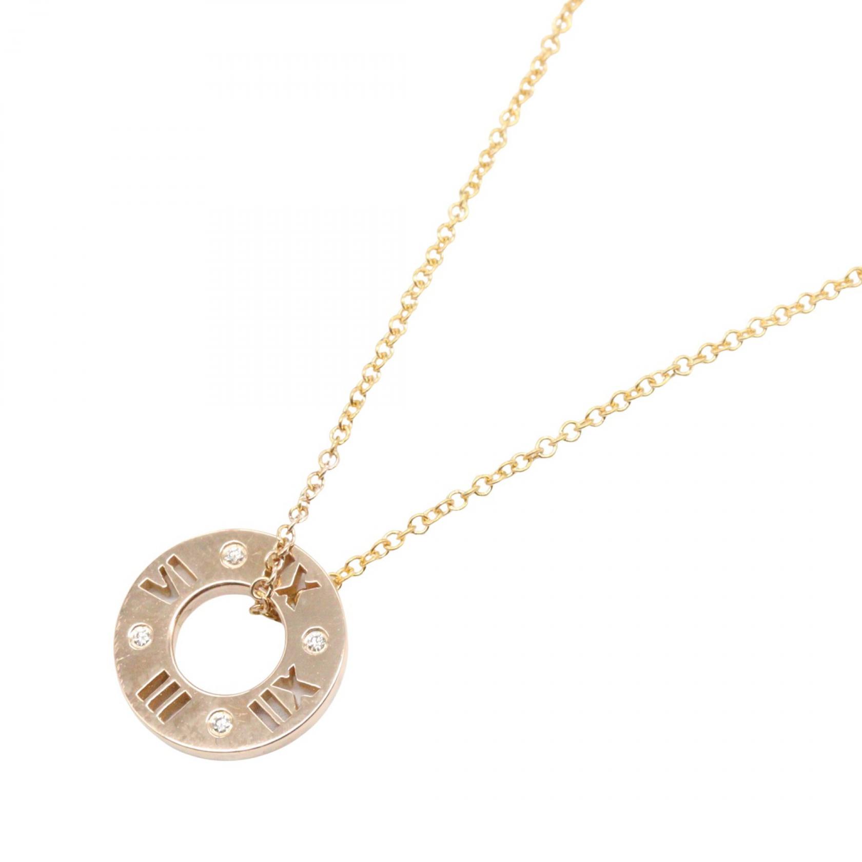 【ポイント5倍｜4/18 0:00～4/20 23:59】ティファニー TIFFANY＆CO ピアスドアトラス 4PD ネックレス ネックレス ジュエリー K18（イエローゴールド） ダイヤモンド レディース ゴールド系 / クリア系 【中古】